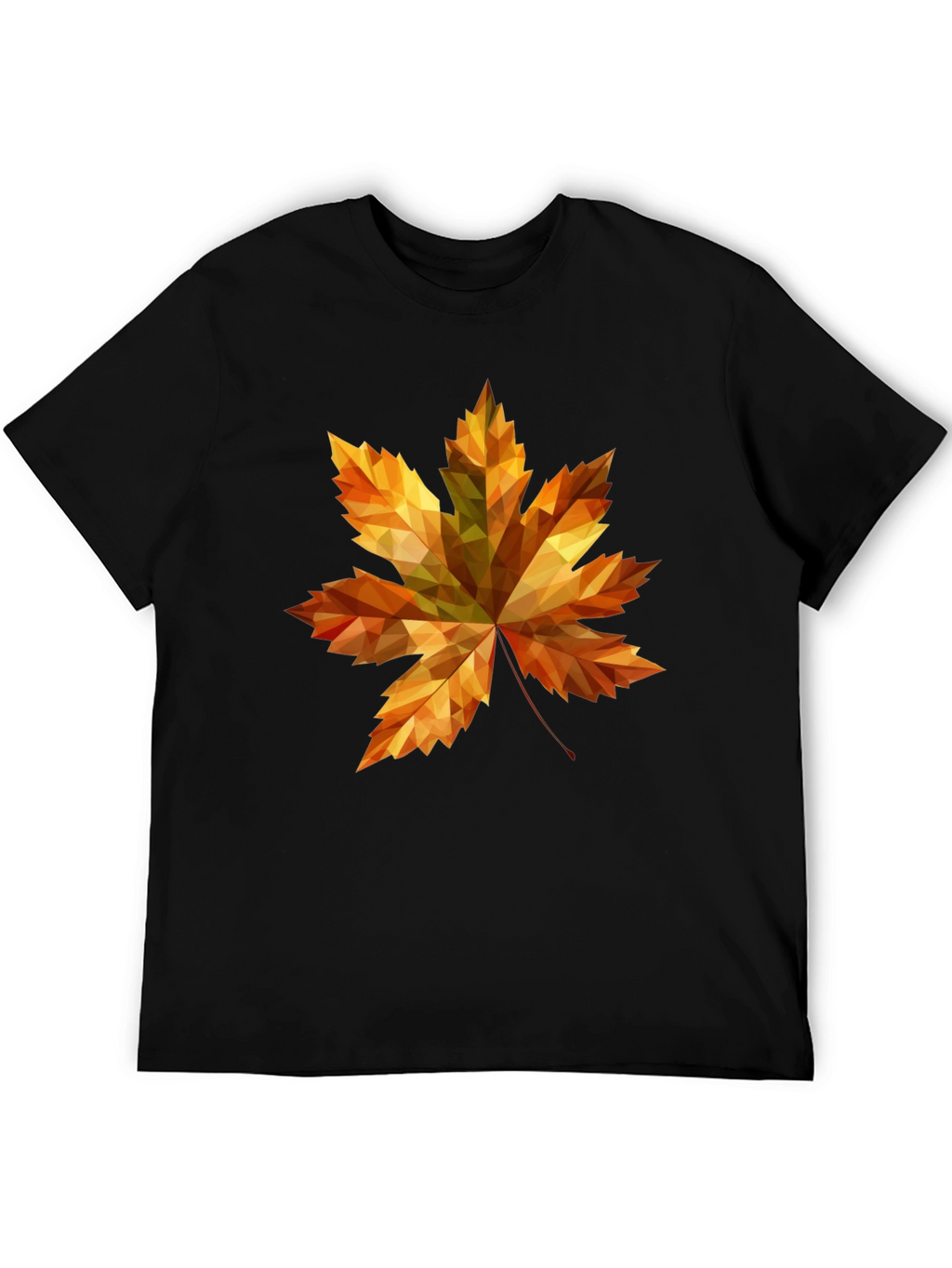 Fall Maple Leaf Graphic Tee - Stylish Black T-Shirt