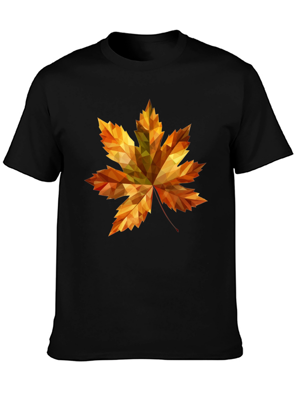 Fall Maple Leaf Graphic Tee - Stylish Black T-Shirt