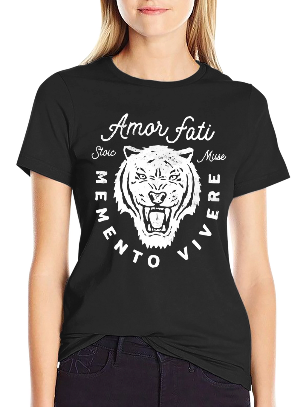 Amor Fati Stoic Tiger Graphic T-Shirt