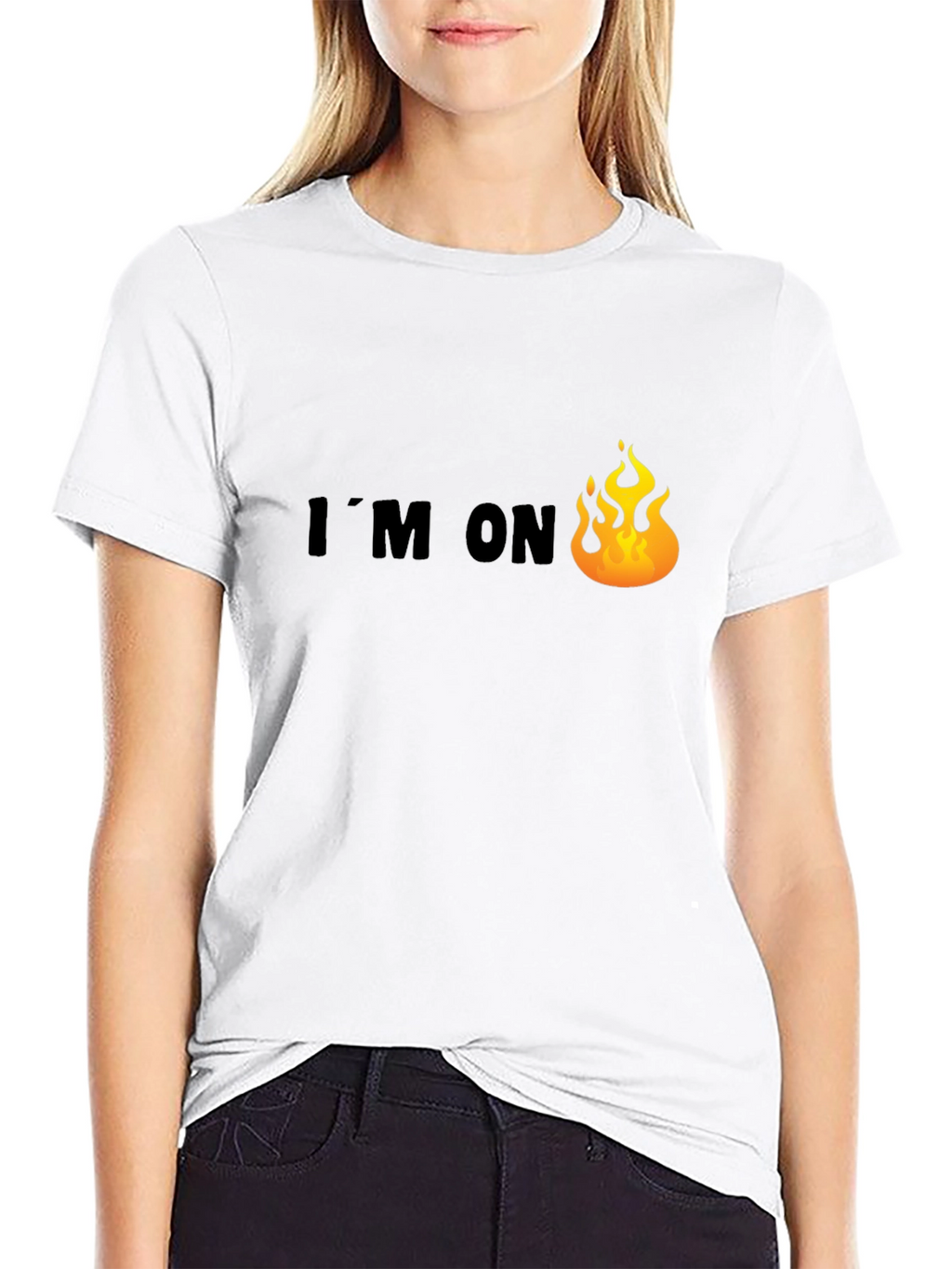 Im On Fire Graphic Tee - Black Cotton T-Shirt