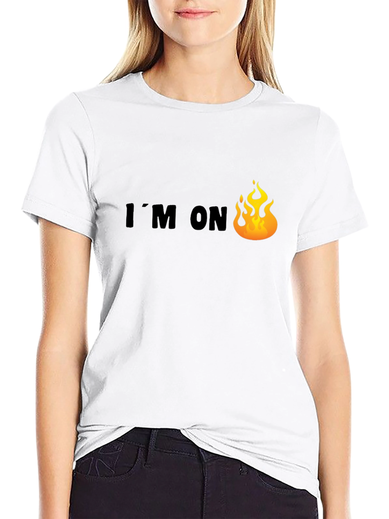 Im On Fire Graphic Tee - Black Cotton T-Shirt