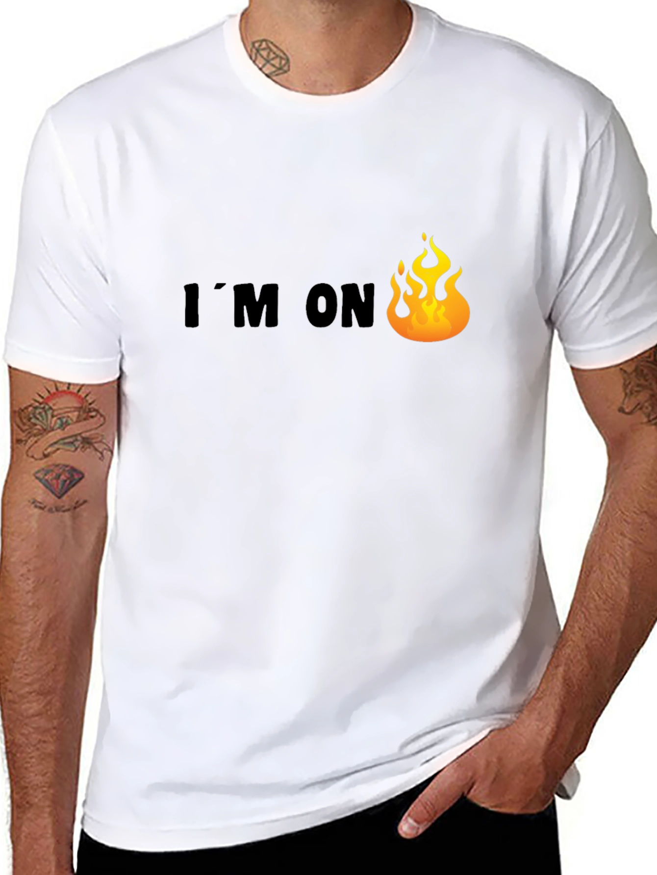 Im On Fire Graphic Tee - Black Cotton T-Shirt