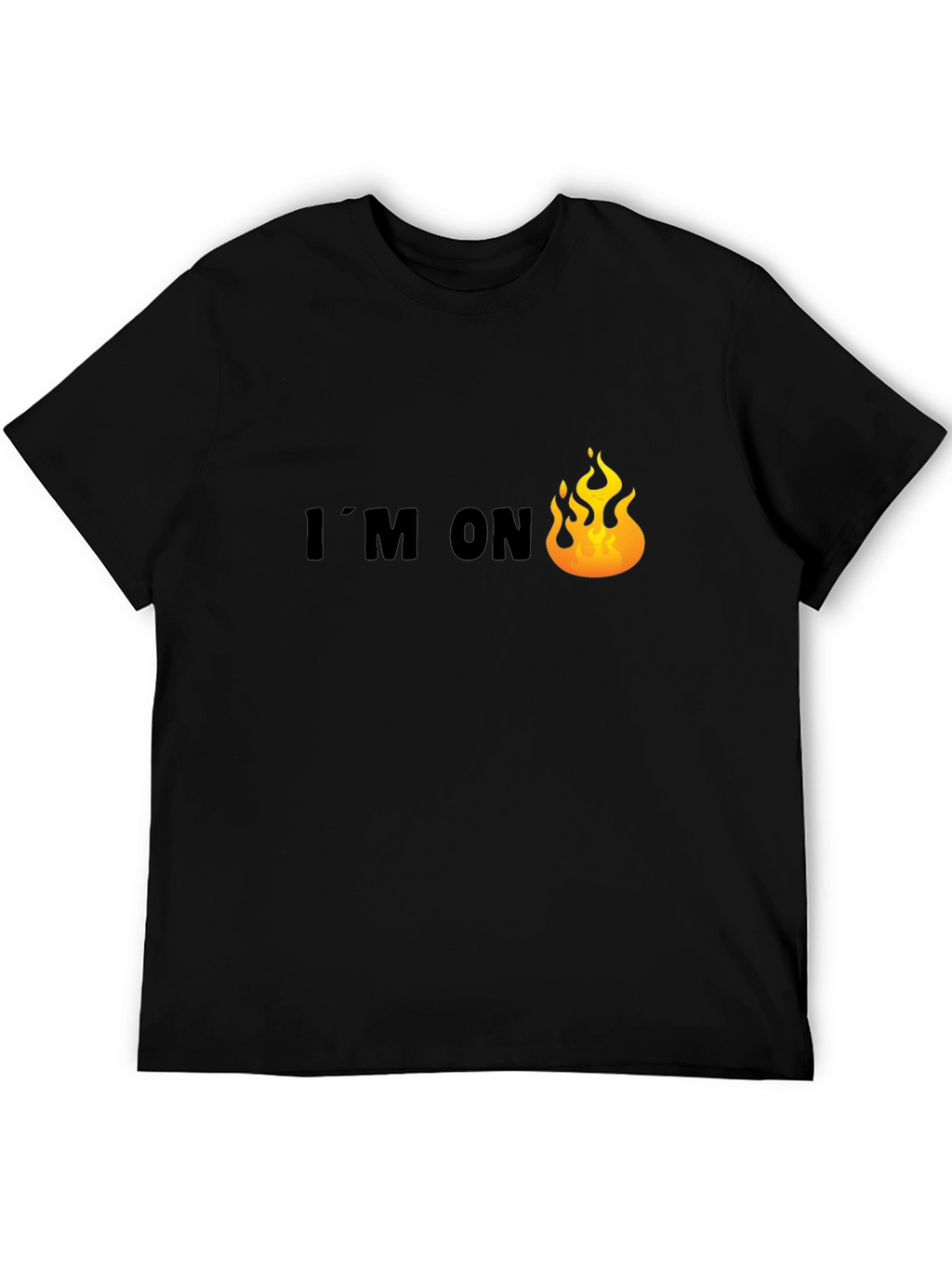 Im On Fire Graphic Tee - Black Cotton T-Shirt