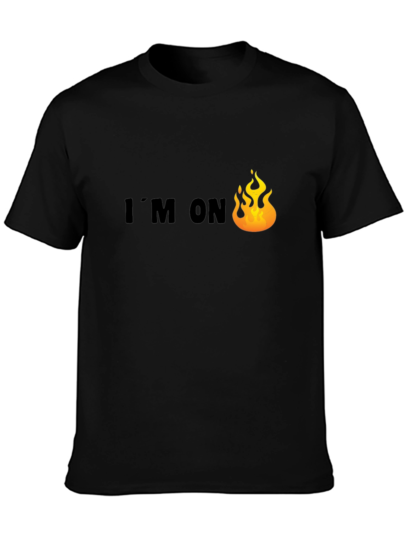 Im On Fire Graphic Tee - Black Cotton T-Shirt