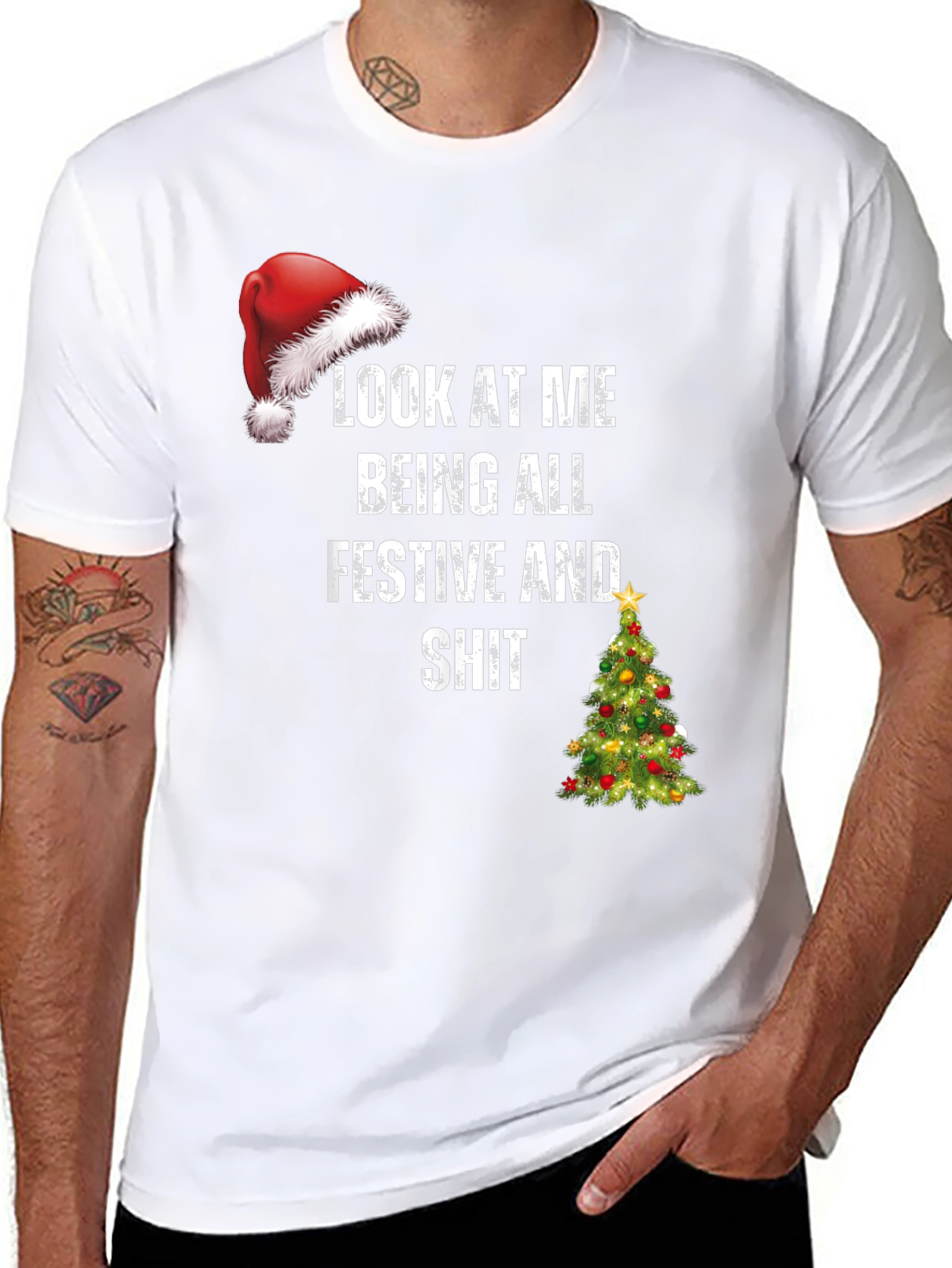 Festive Humor T-Shirt - Look At Me Being All Festive