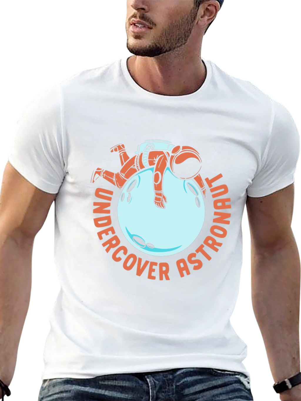 Undercover Astronaut Black T-Shirt Novelty Space Tee