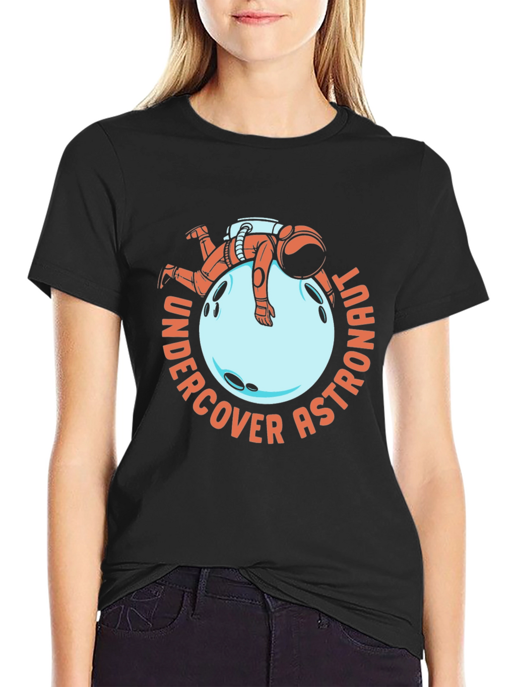 Undercover Astronaut Black T-Shirt Novelty Space Tee