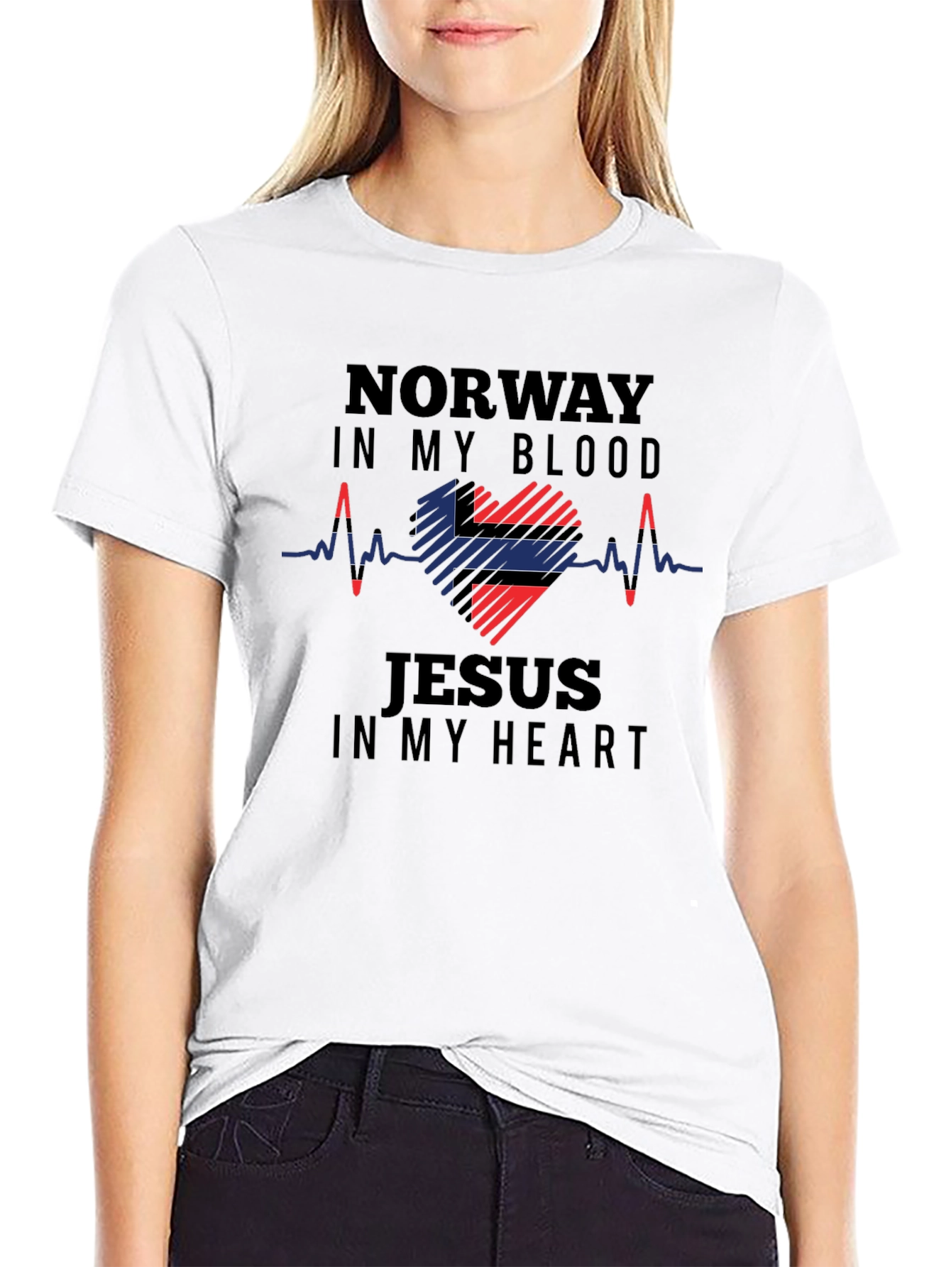 Norway in my Blood Jesus in my Heart T-Shirt