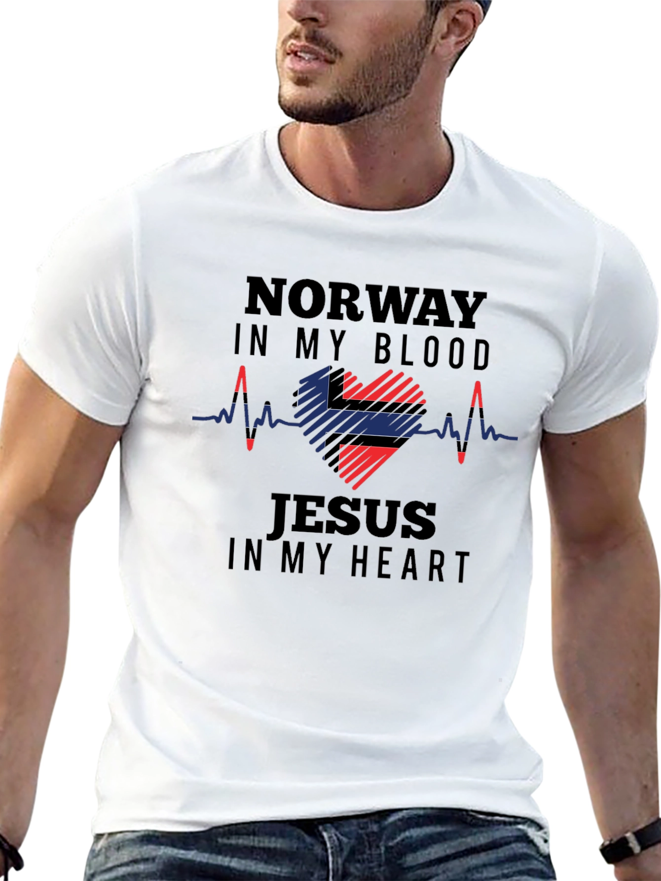 Norway in my Blood Jesus in my Heart T-Shirt