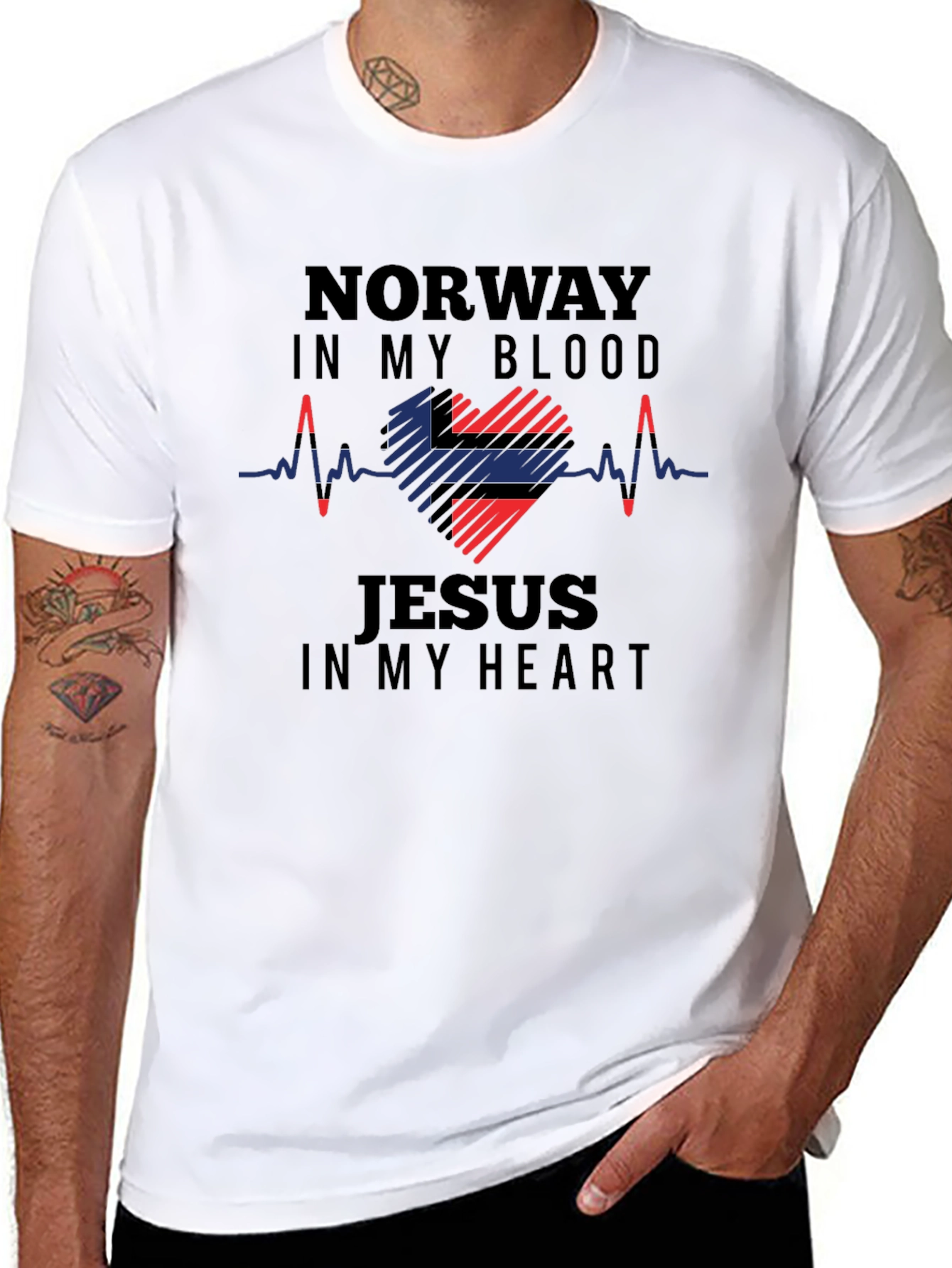 Norway in my Blood Jesus in my Heart T-Shirt