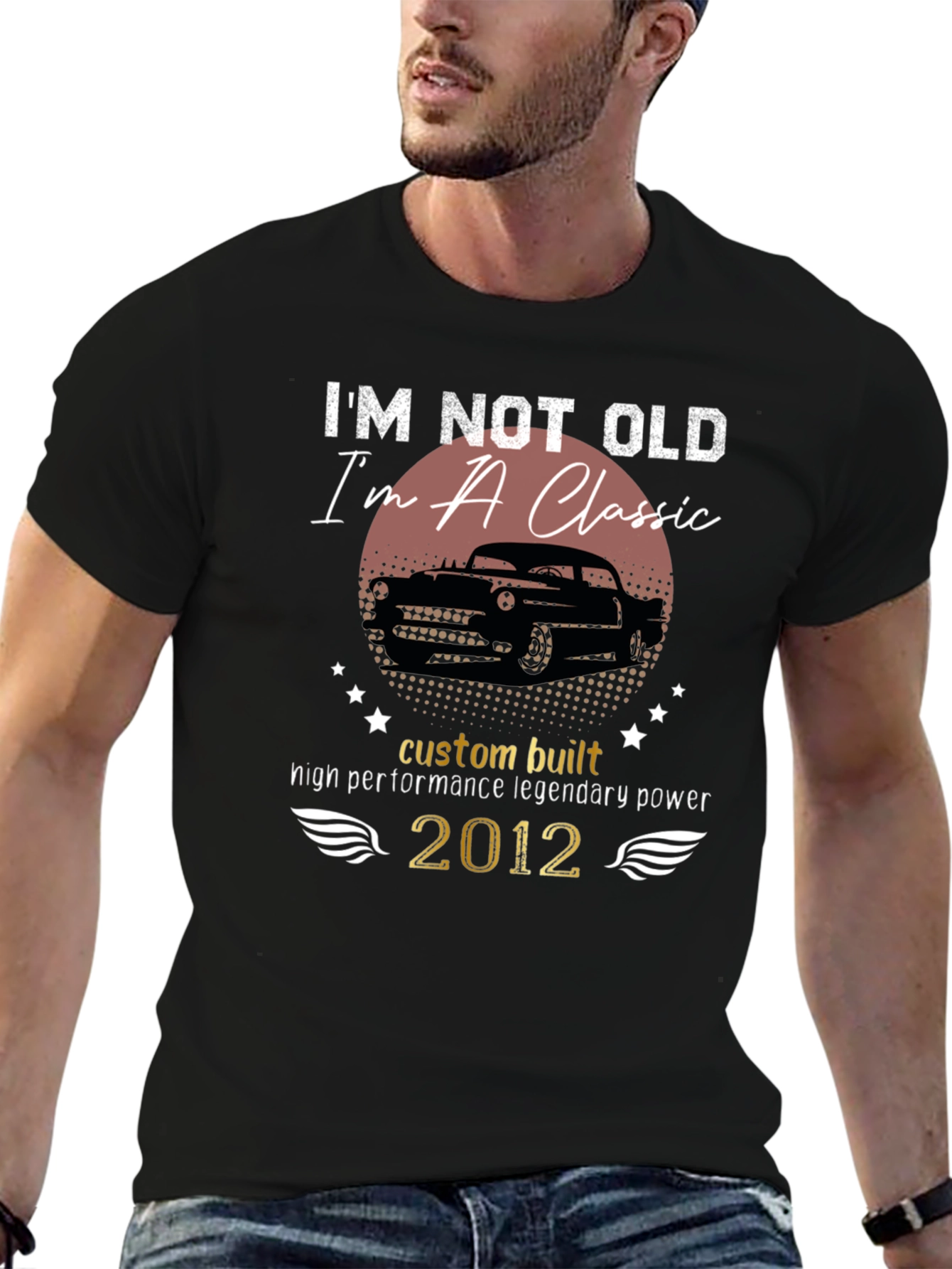 Classic Car T-Shirt - Im Not Old Im a Classic - Black