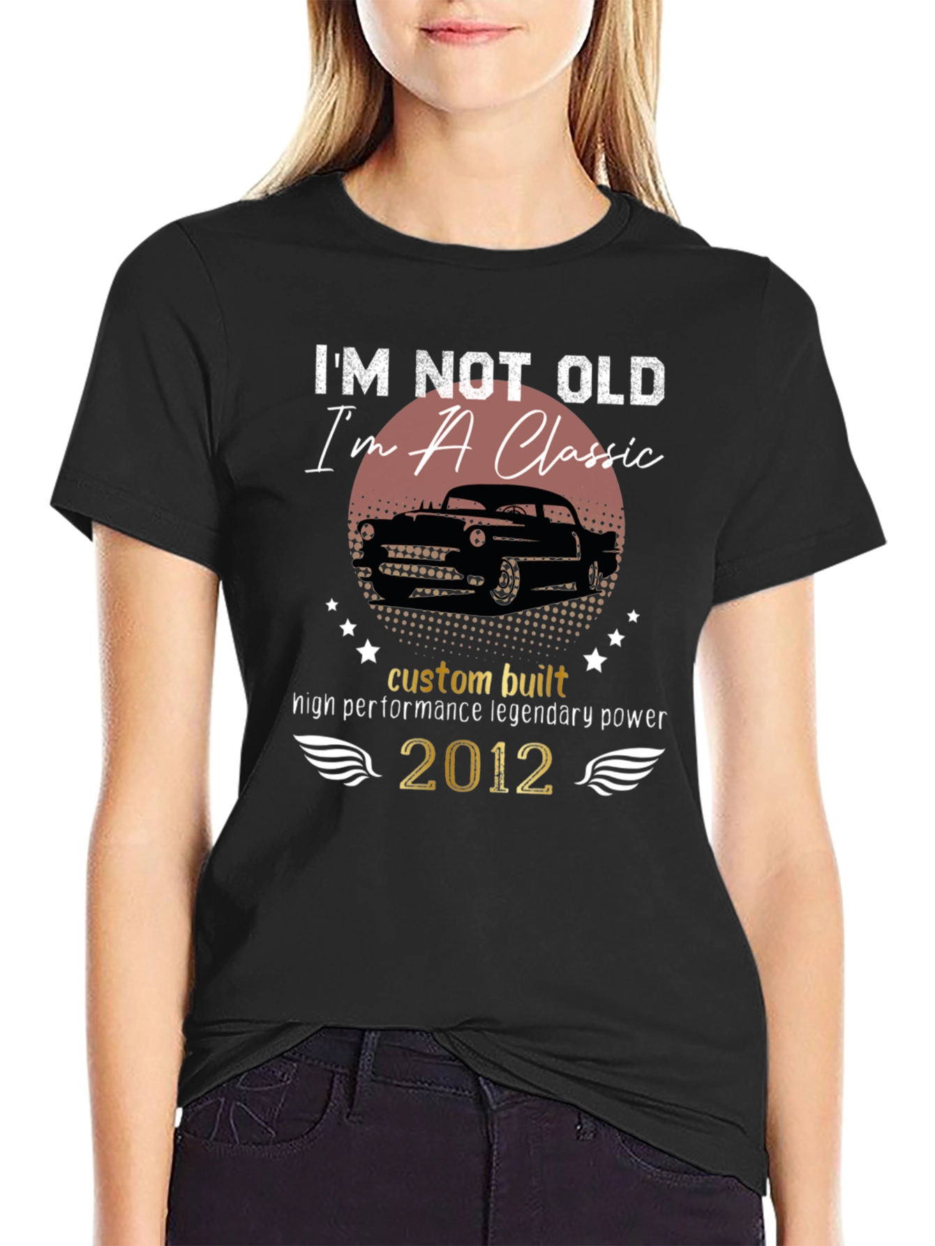 Classic Car T-Shirt - Im Not Old Im a Classic - Black