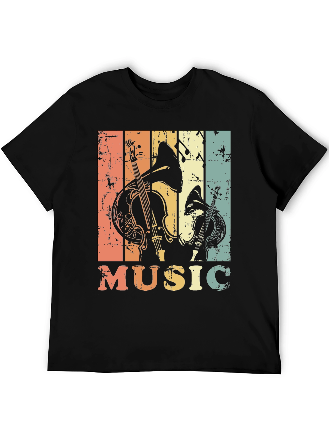 Retro Music T-Shirt - Vintage Instrument Design