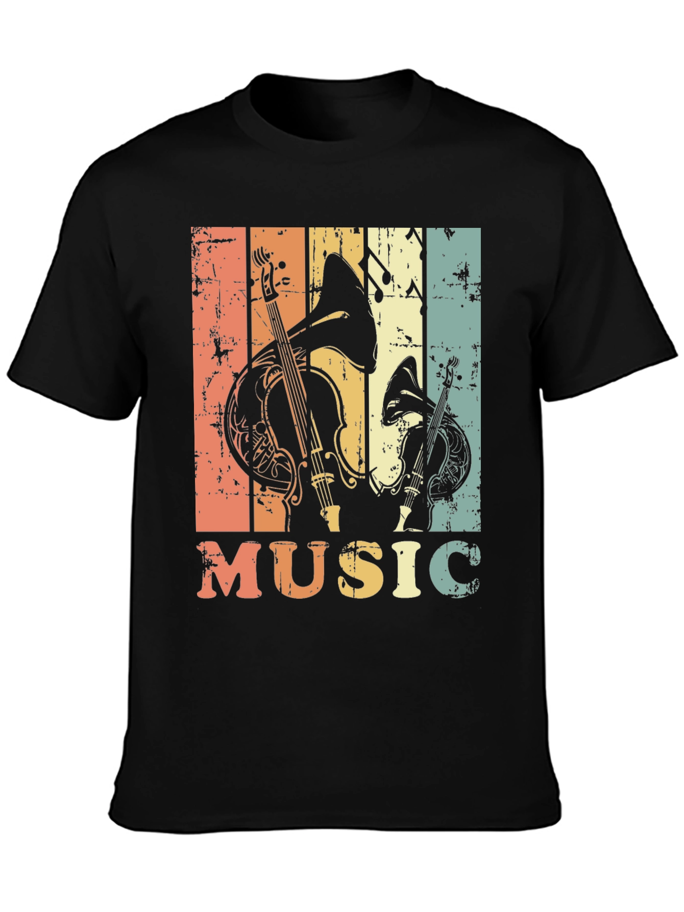 Retro Music T-Shirt - Vintage Instrument Design