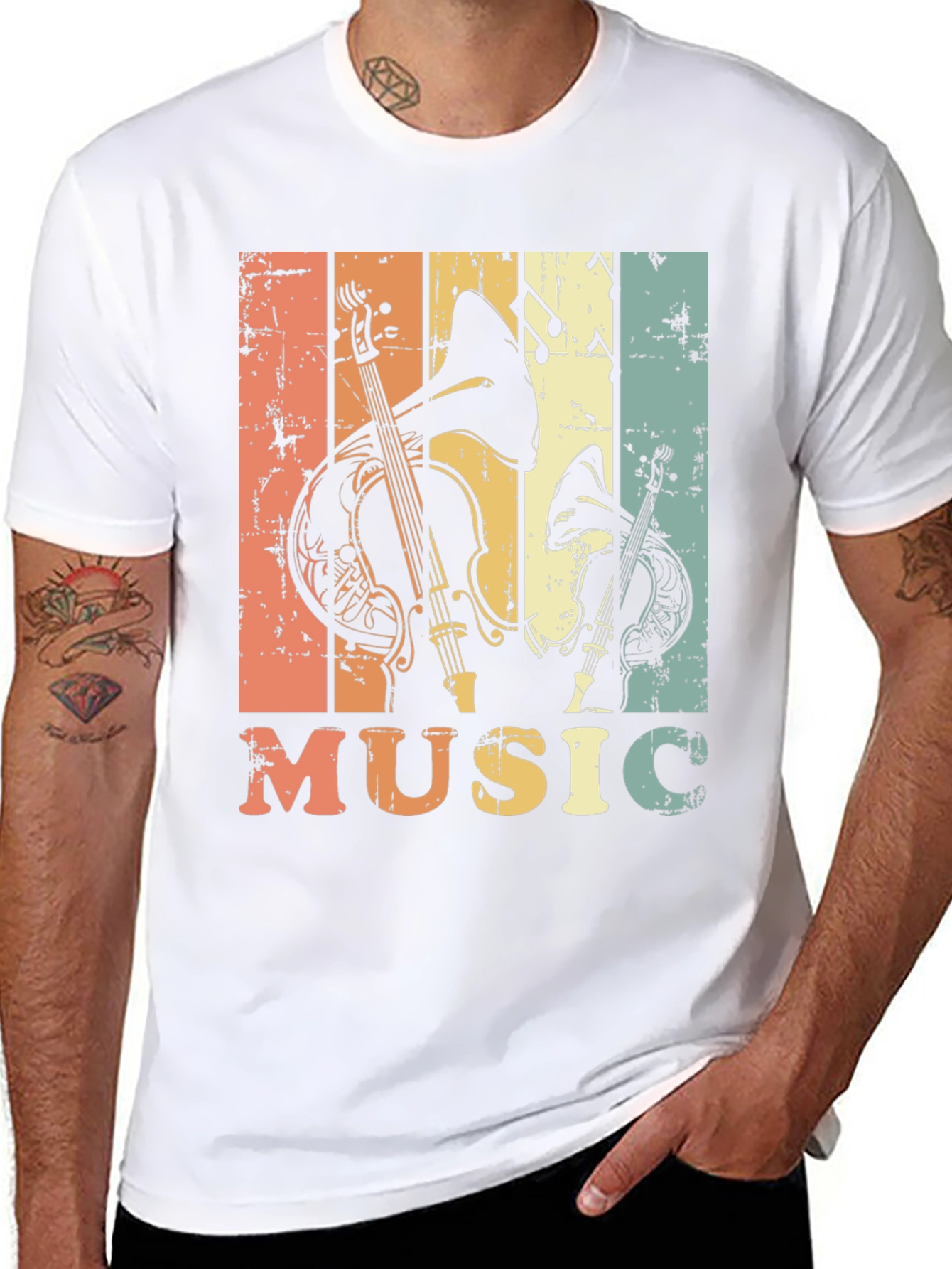 Retro Music T-Shirt - Vintage Instrument Design