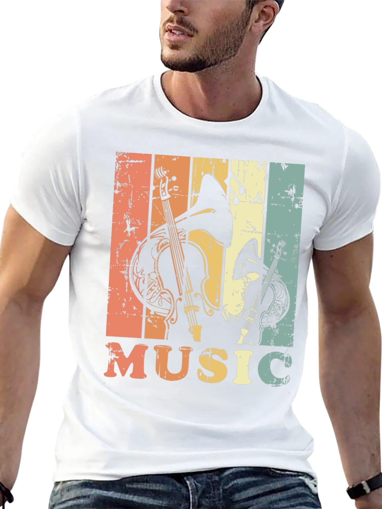 Retro Music T-Shirt - Vintage Instrument Design