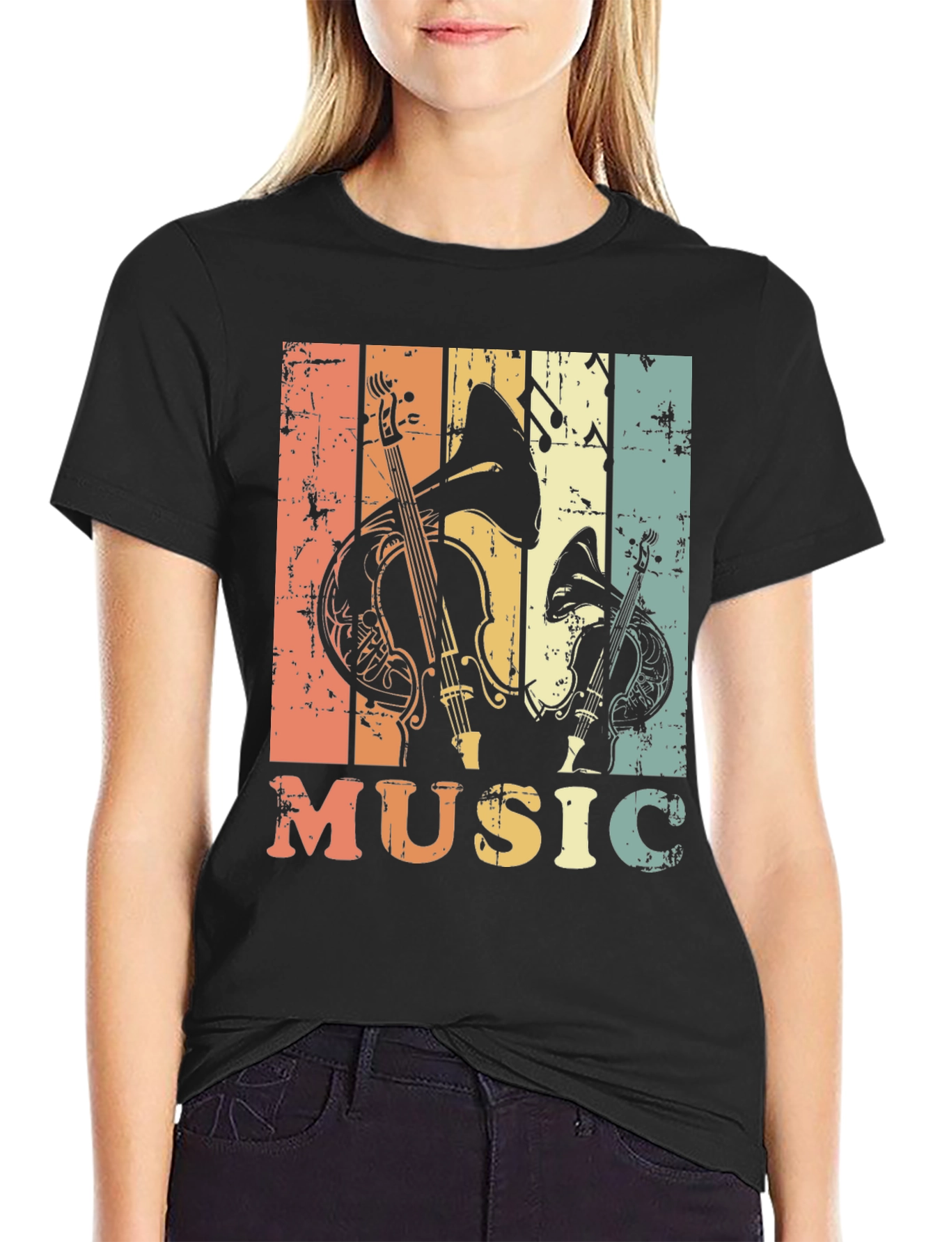 Retro Music T-Shirt - Vintage Instrument Design