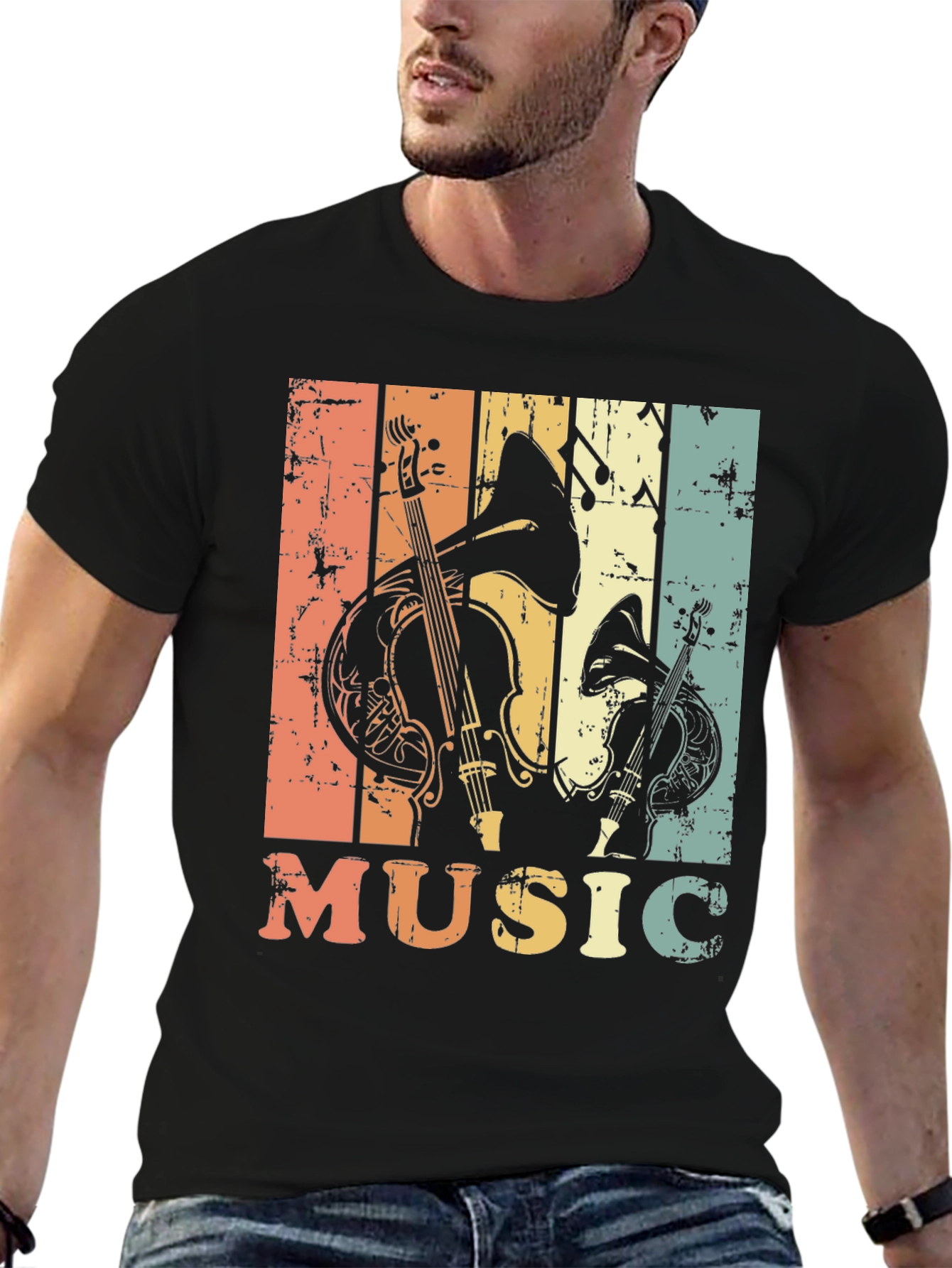 Retro Music T-Shirt - Vintage Instrument Design