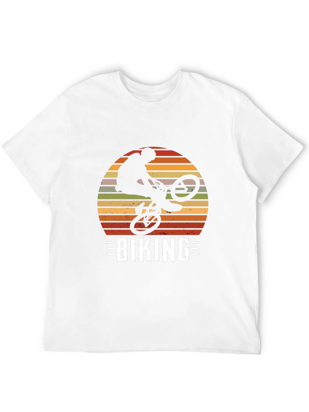 Biking Silhouette Graphic Tee - Retro Design