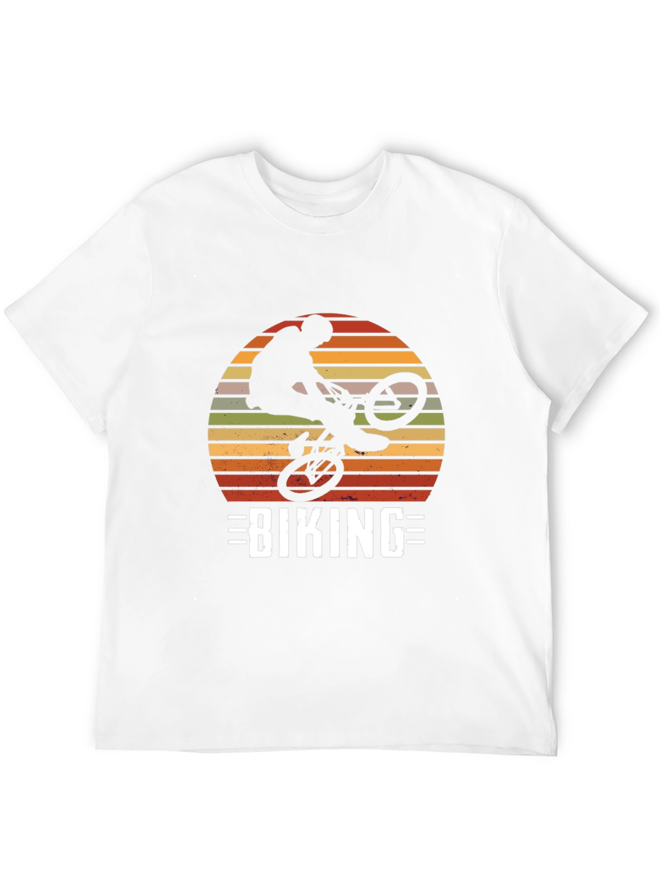 Biking Silhouette Graphic Tee - Retro Design