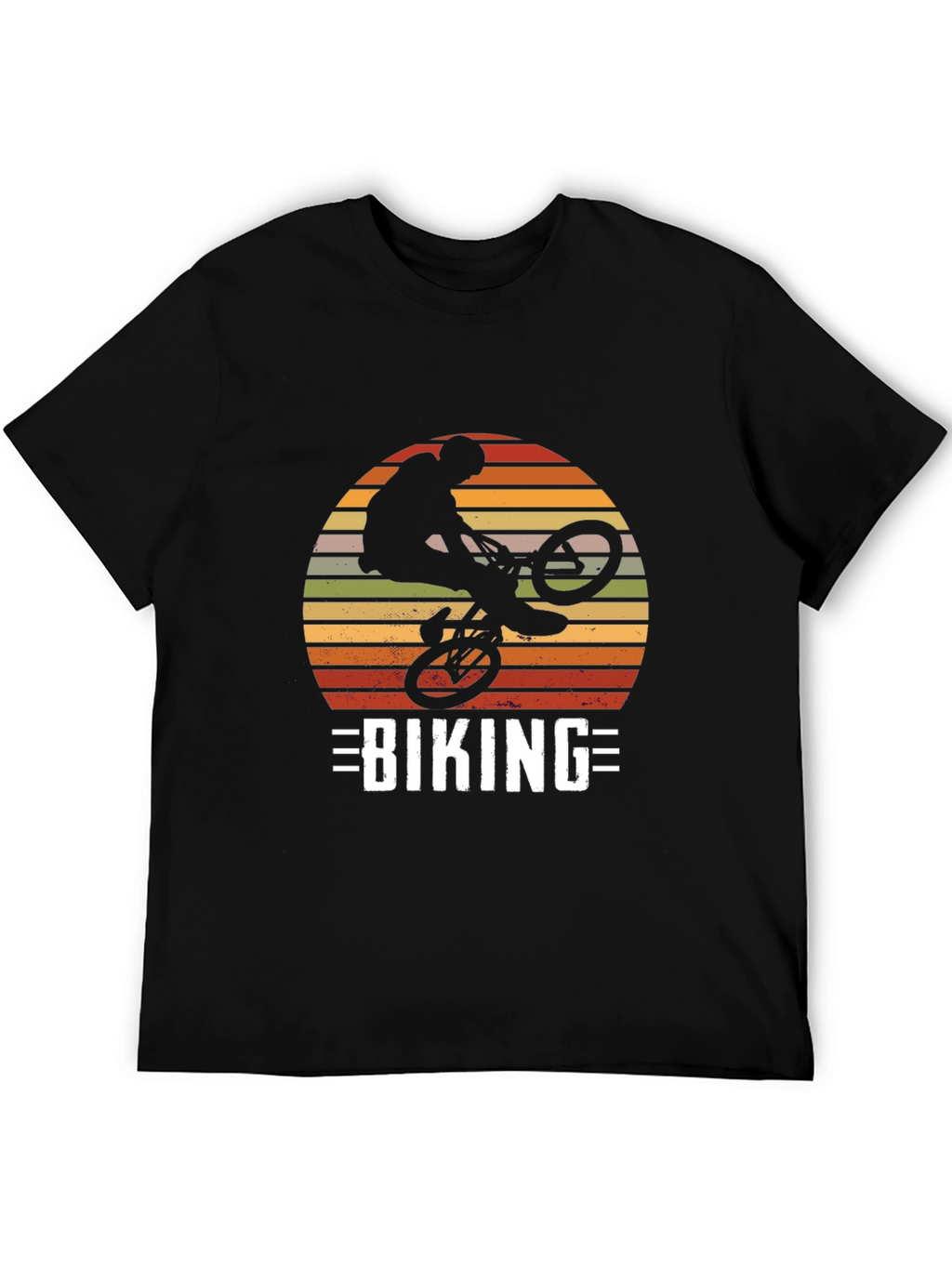Biking Silhouette Graphic Tee - Retro Design