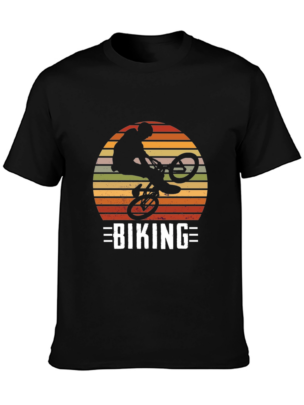 Biking Silhouette Graphic Tee - Retro Design