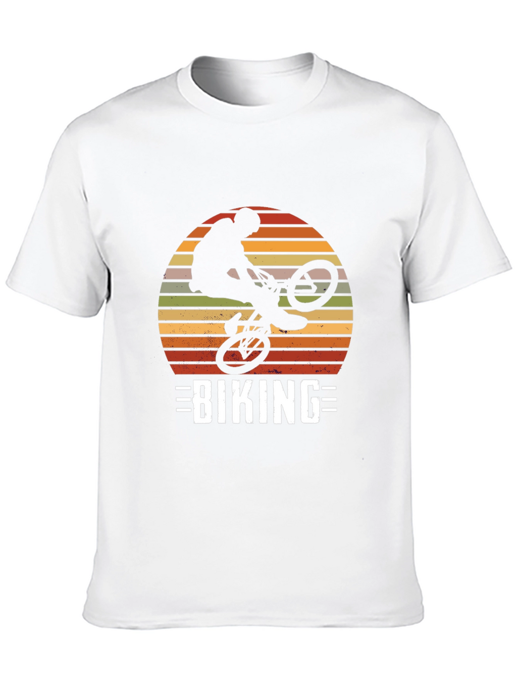 Biking Silhouette Graphic Tee - Retro Design