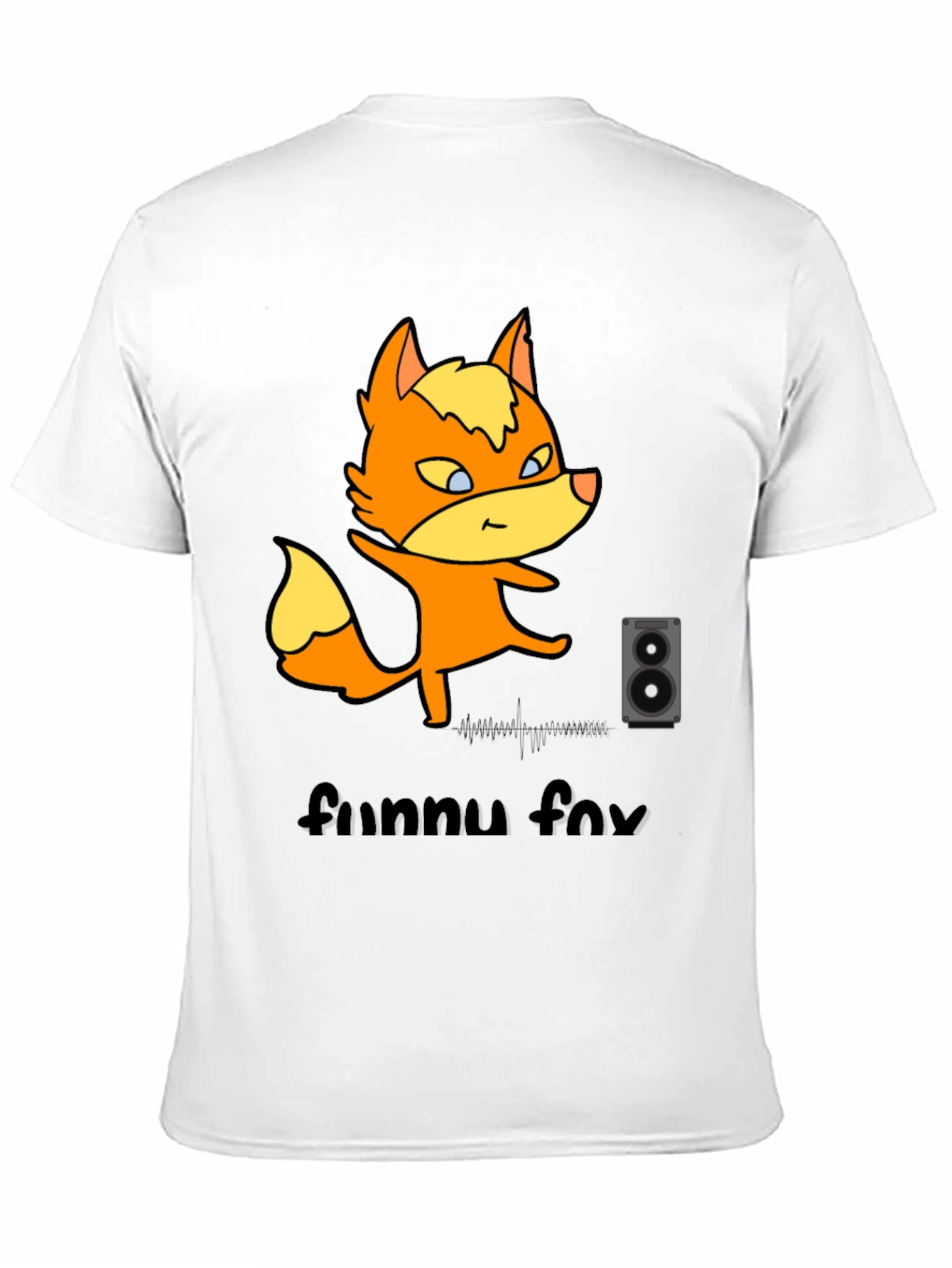 Funny Fox Graphic Tee - Black Cotton T-Shirt