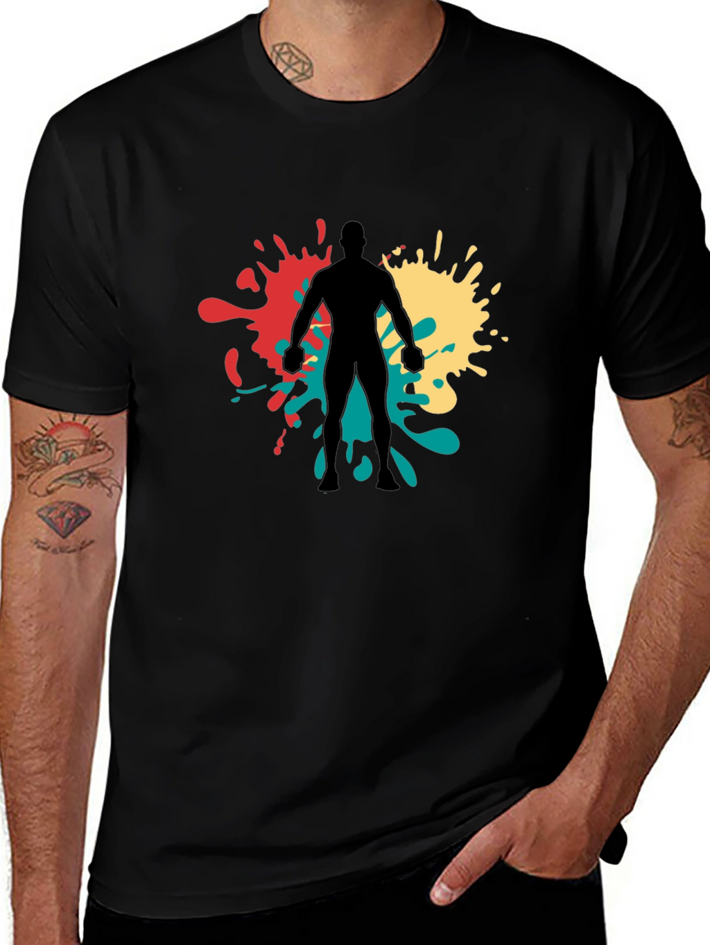 Abstract Ink Splatter Graphic Tee