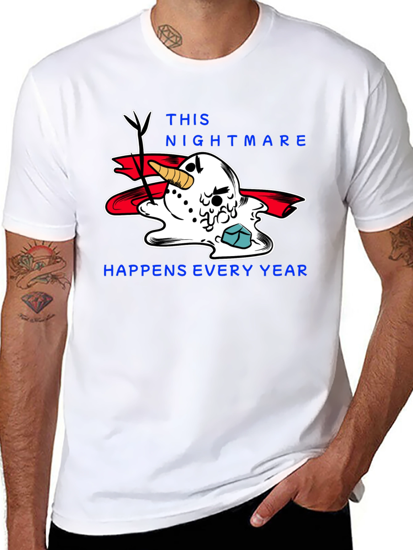 Melting Snowman Nightmare T-Shirt - Holiday Humor Tee