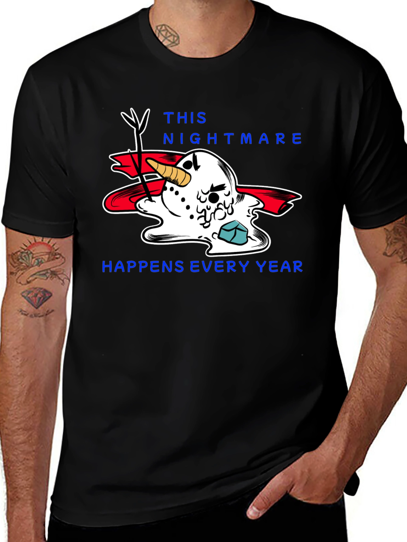 Melting Snowman Nightmare T-Shirt - Holiday Humor Tee