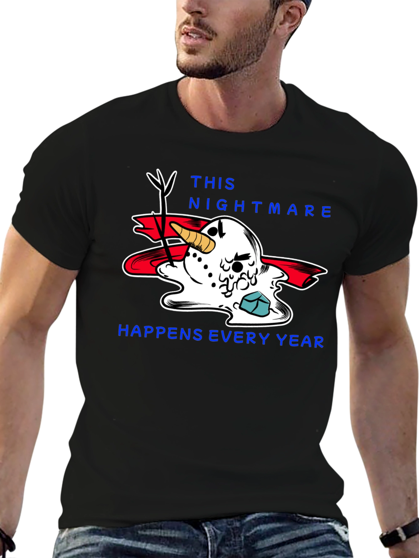 Melting Snowman Nightmare T-Shirt - Holiday Humor Tee