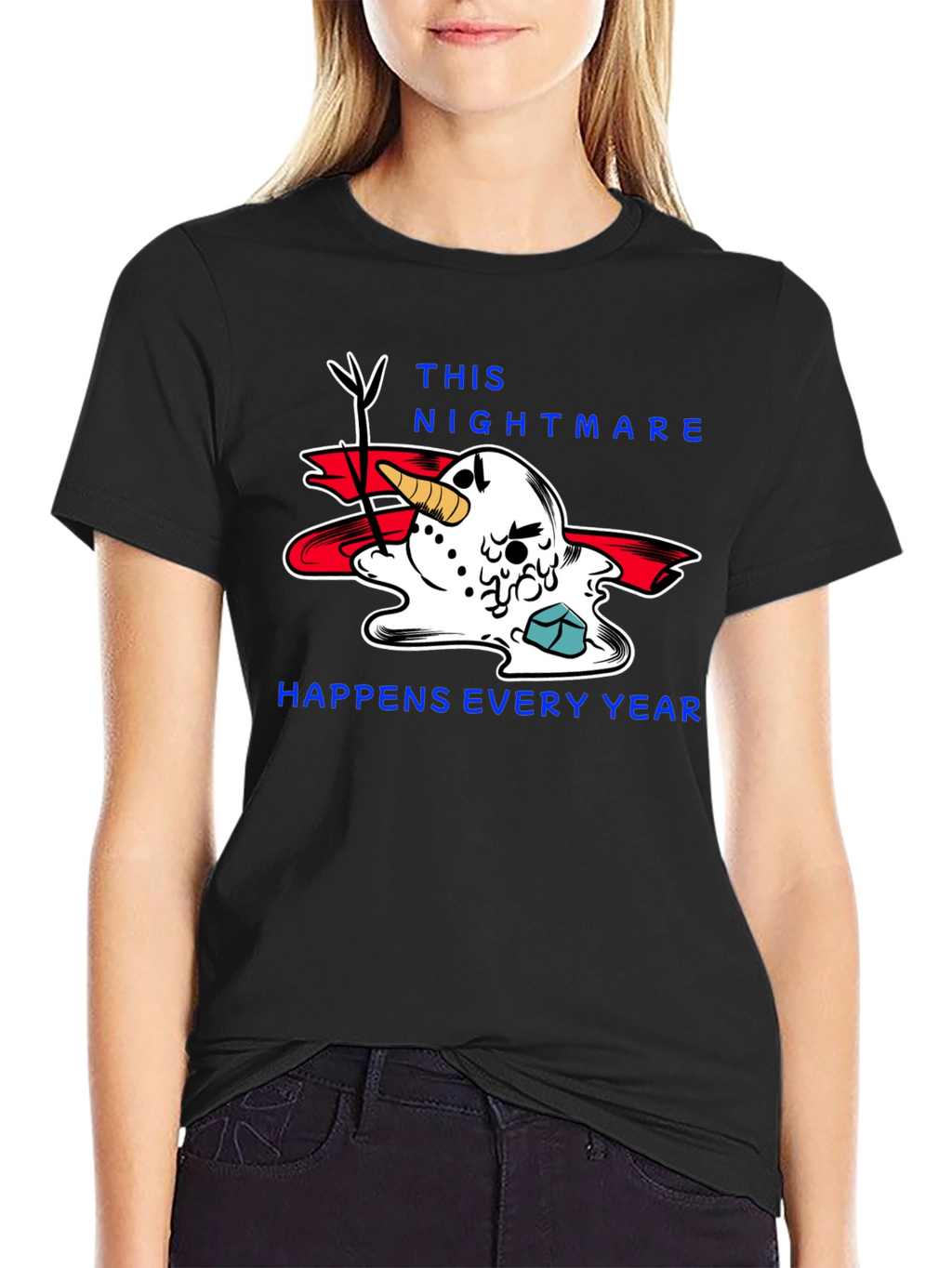 Melting Snowman Nightmare T-Shirt - Holiday Humor Tee