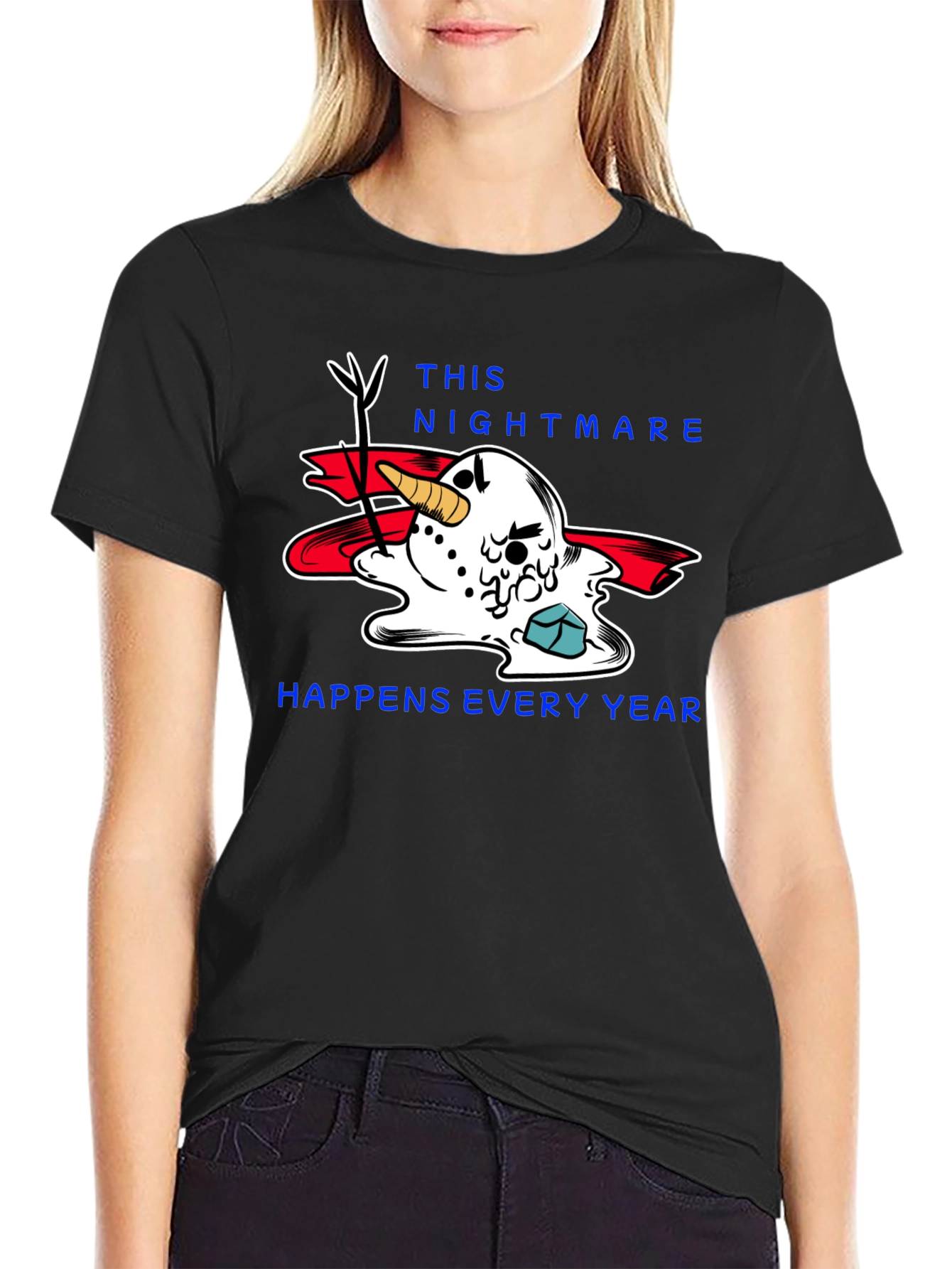 Melting Snowman Nightmare T-Shirt - Holiday Humor Tee