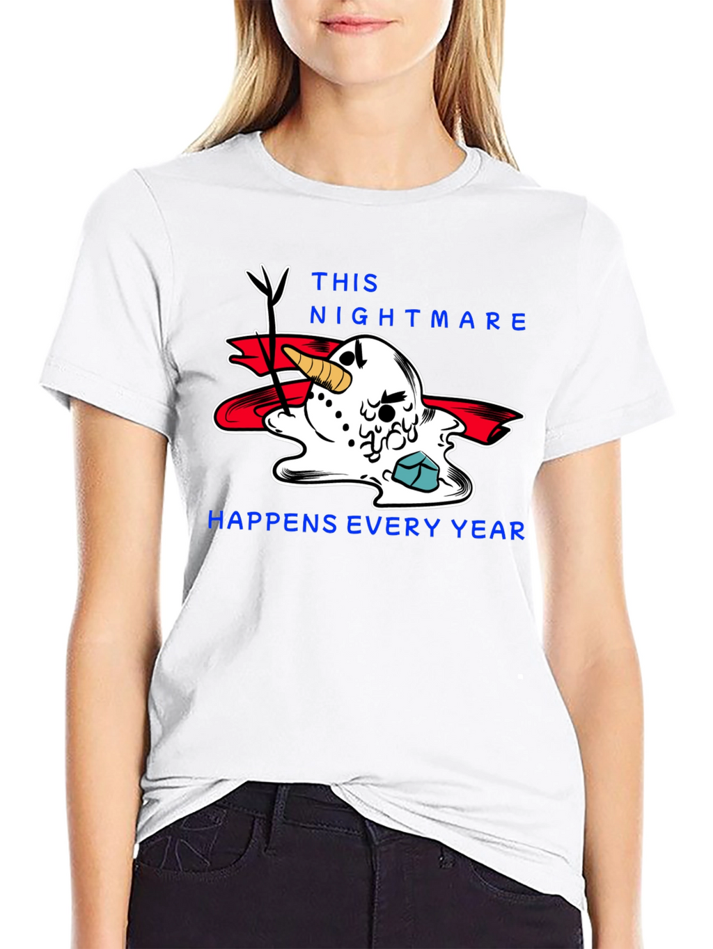 Melting Snowman Nightmare T-Shirt - Holiday Humor Tee