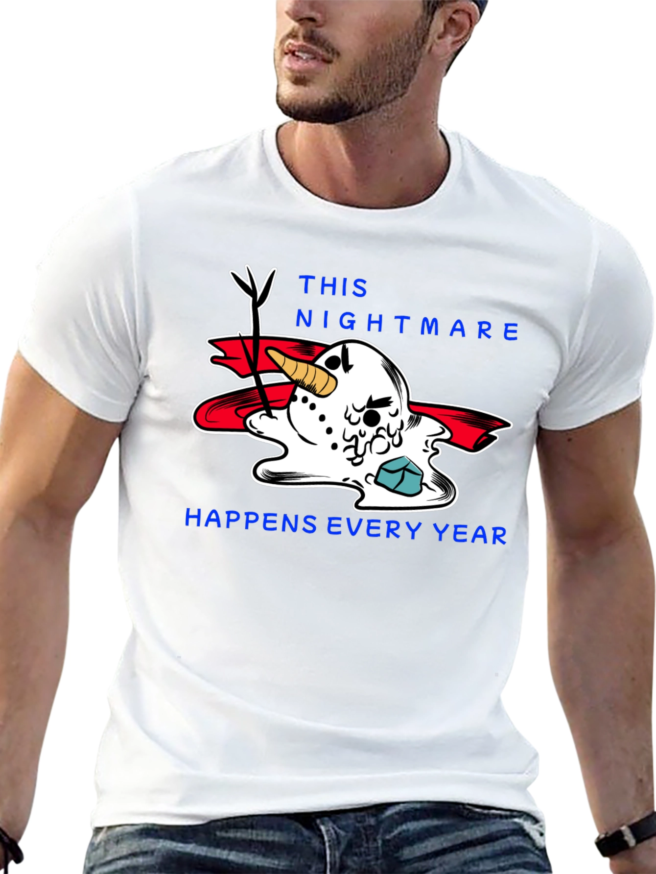 Melting Snowman Nightmare T-Shirt - Holiday Humor Tee