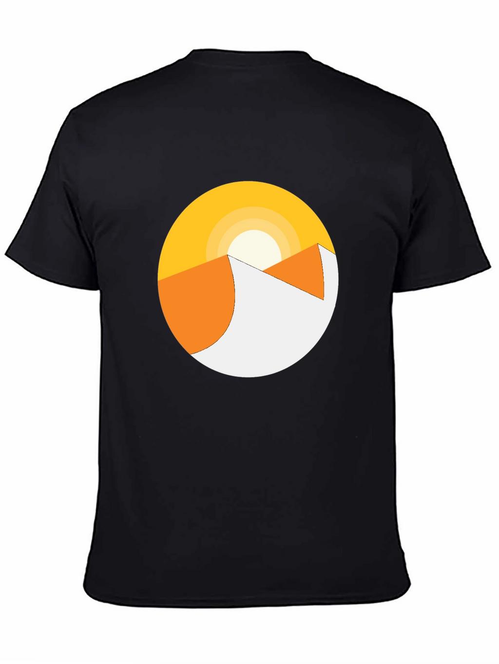 Minimalist Desert Sunrise Graphic Tee - Black