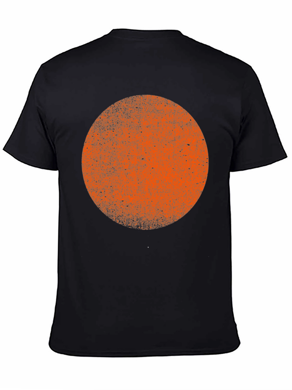 Distressed Orange Circle Graphic Black T-Shirt