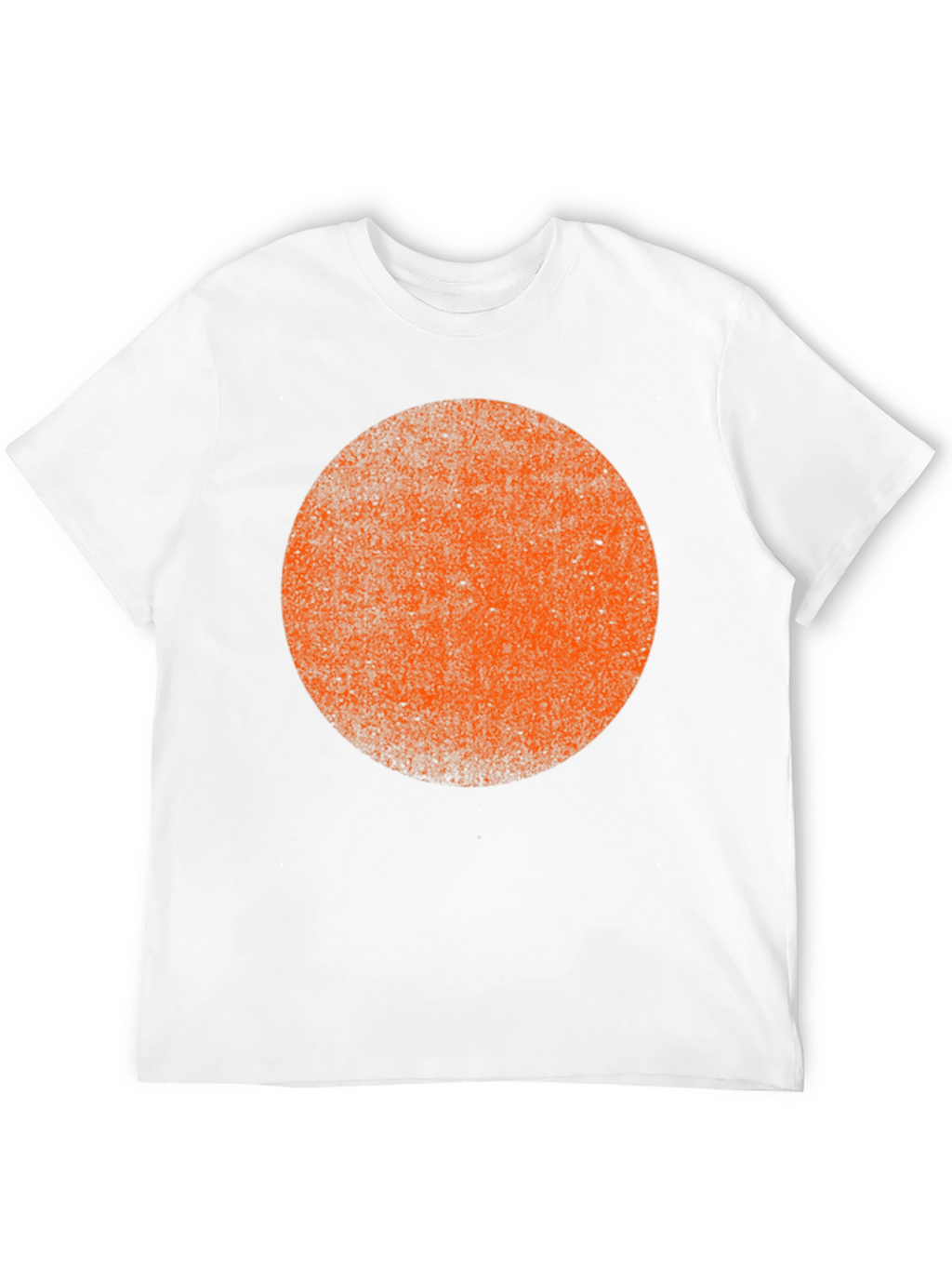 Distressed Orange Circle Graphic Black T-Shirt