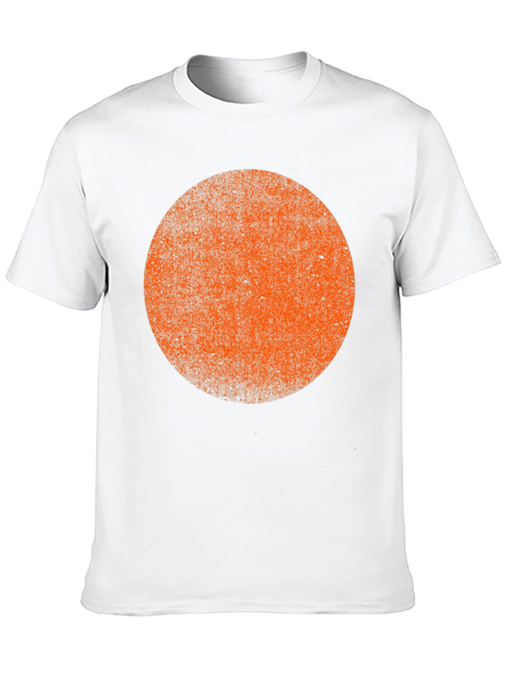 Distressed Orange Circle Graphic Black T-Shirt