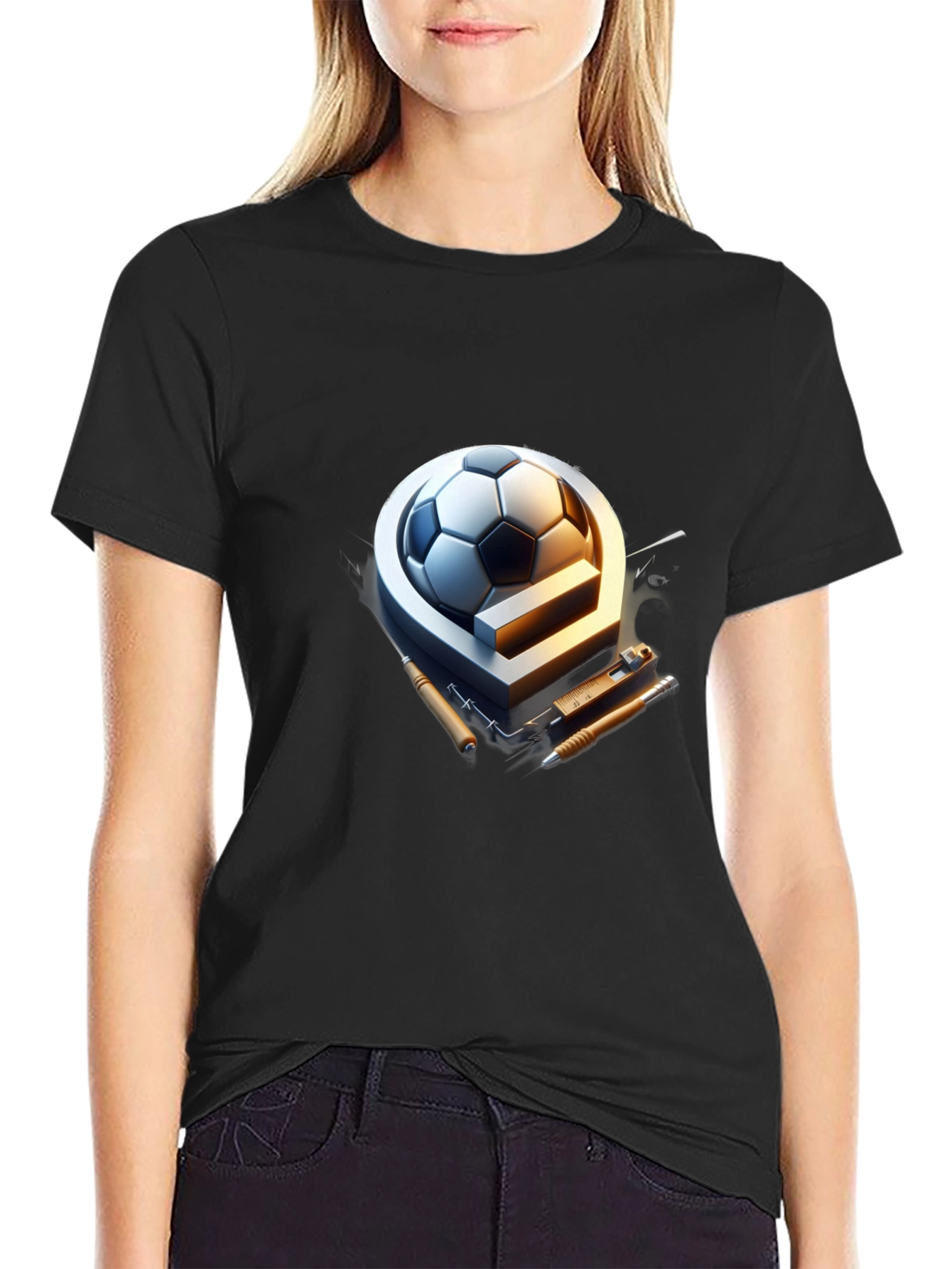 Soccer Ball & Drafting Tools Graphic Tee