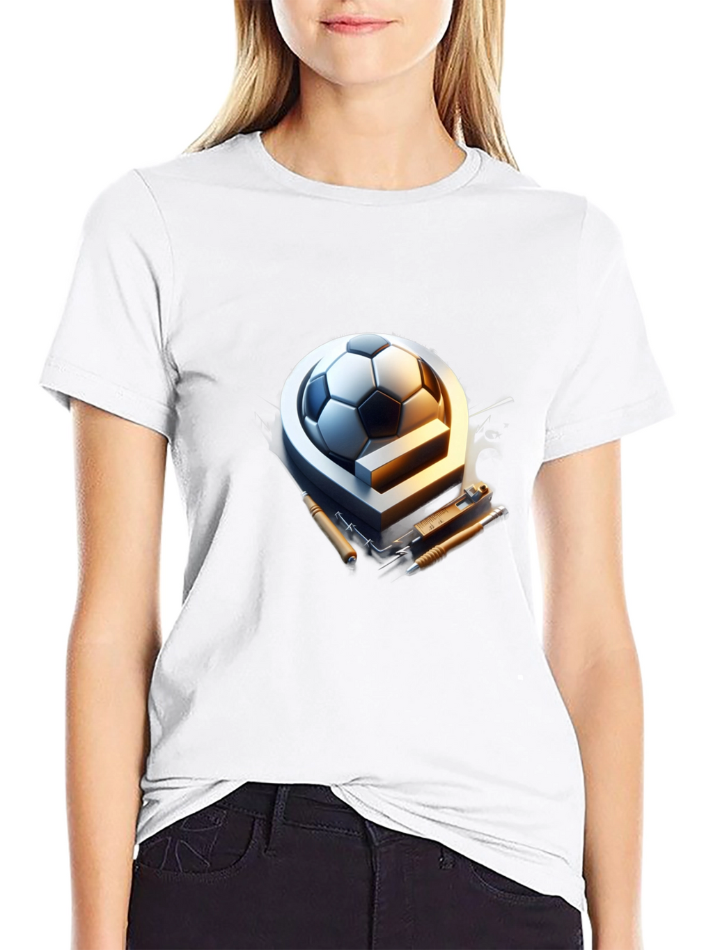 Soccer Ball & Drafting Tools Graphic Tee