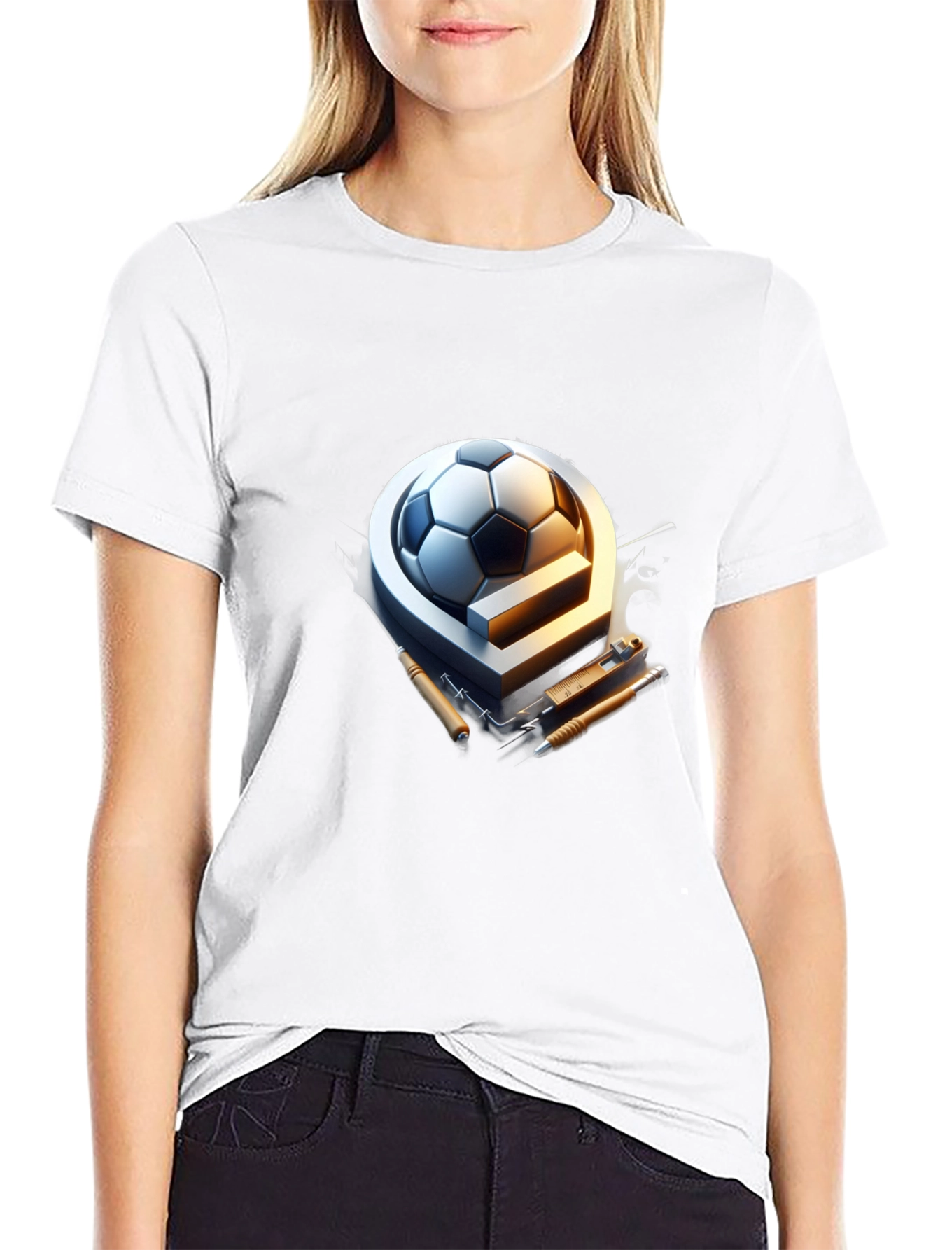 Soccer Ball & Drafting Tools Graphic Tee