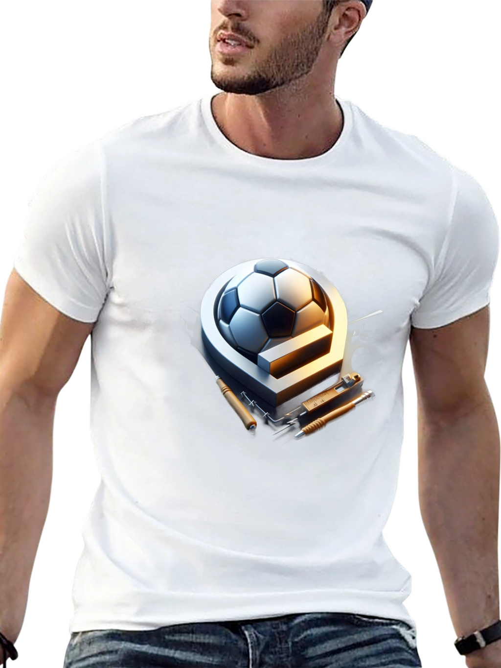 Soccer Ball & Drafting Tools Graphic Tee