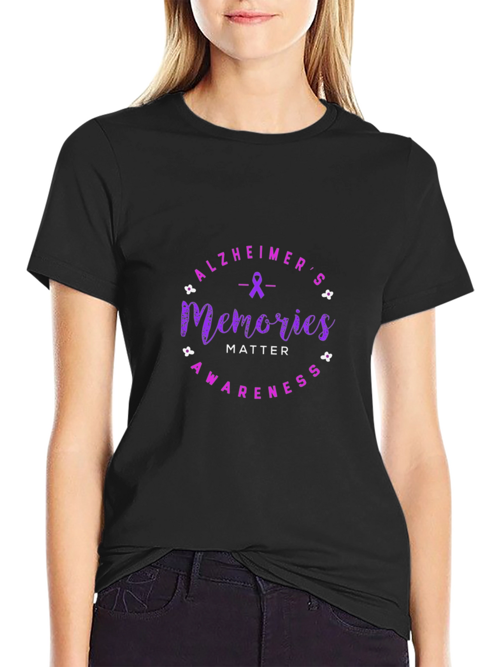 Alzheimers Awareness Memories Matter Black T-Shirt