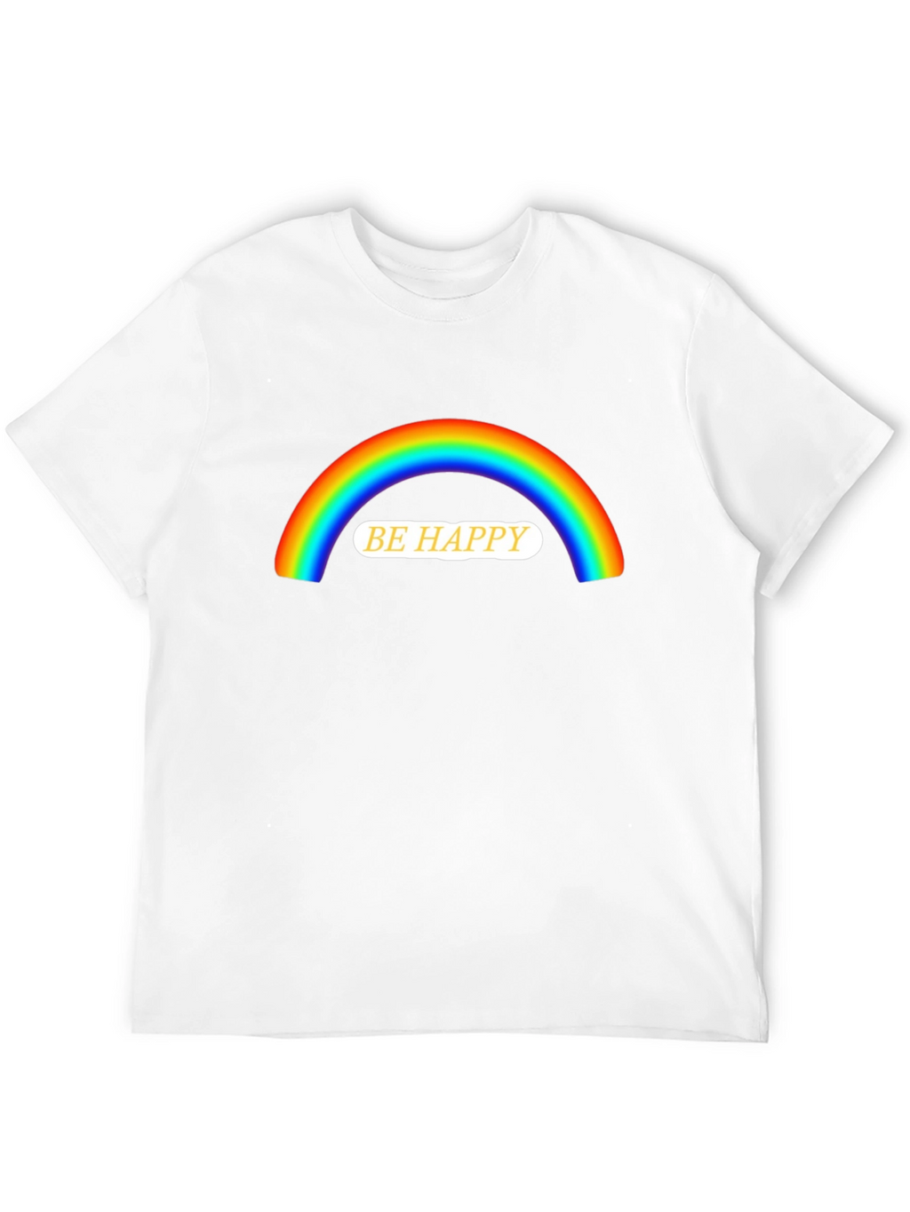 Be Happy Rainbow Graphic T-Shirt
