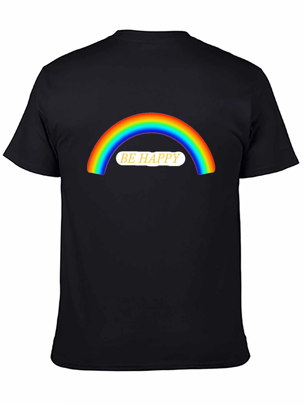 Be Happy Rainbow Graphic T-Shirt