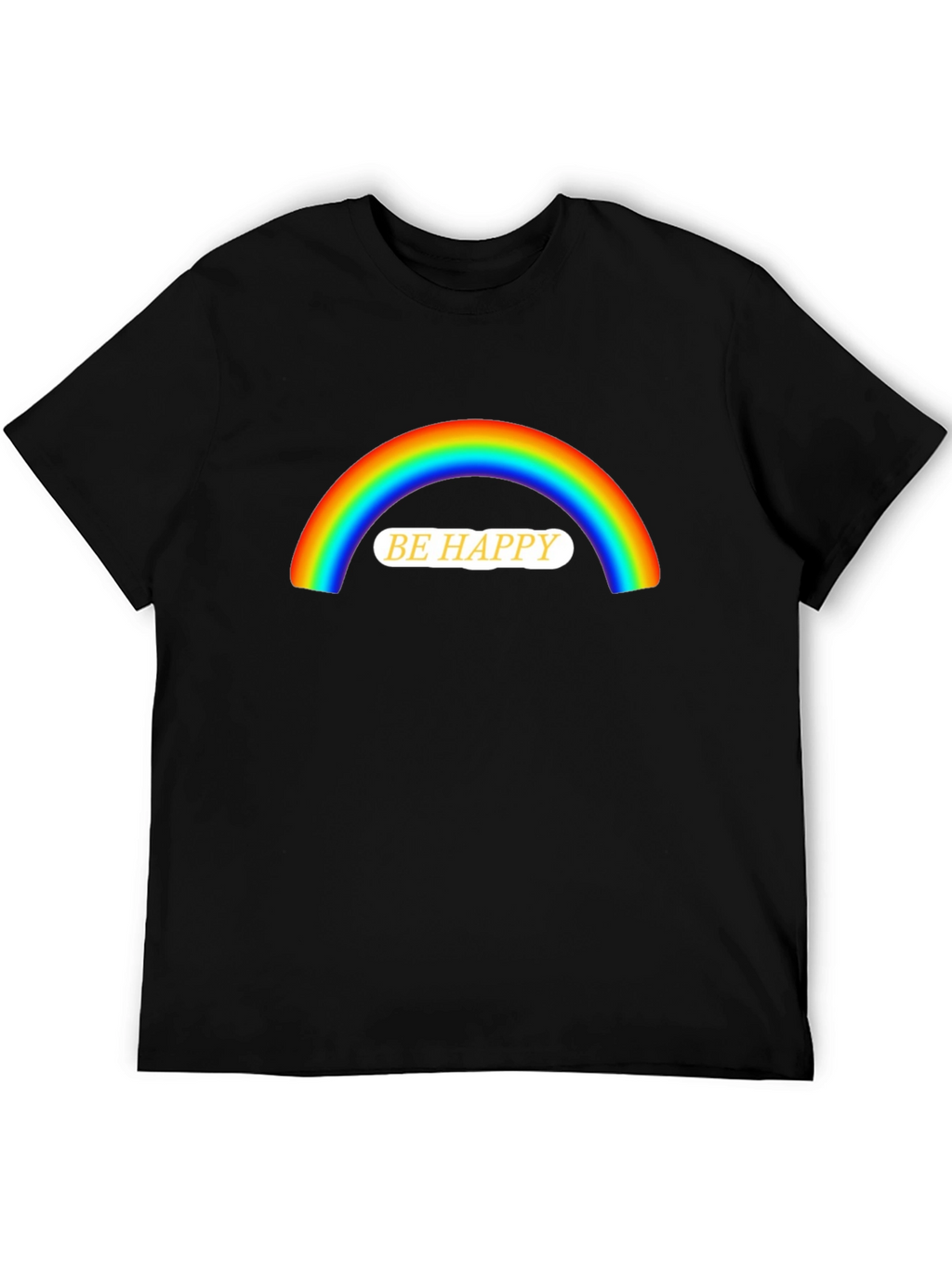 Be Happy Rainbow Graphic T-Shirt