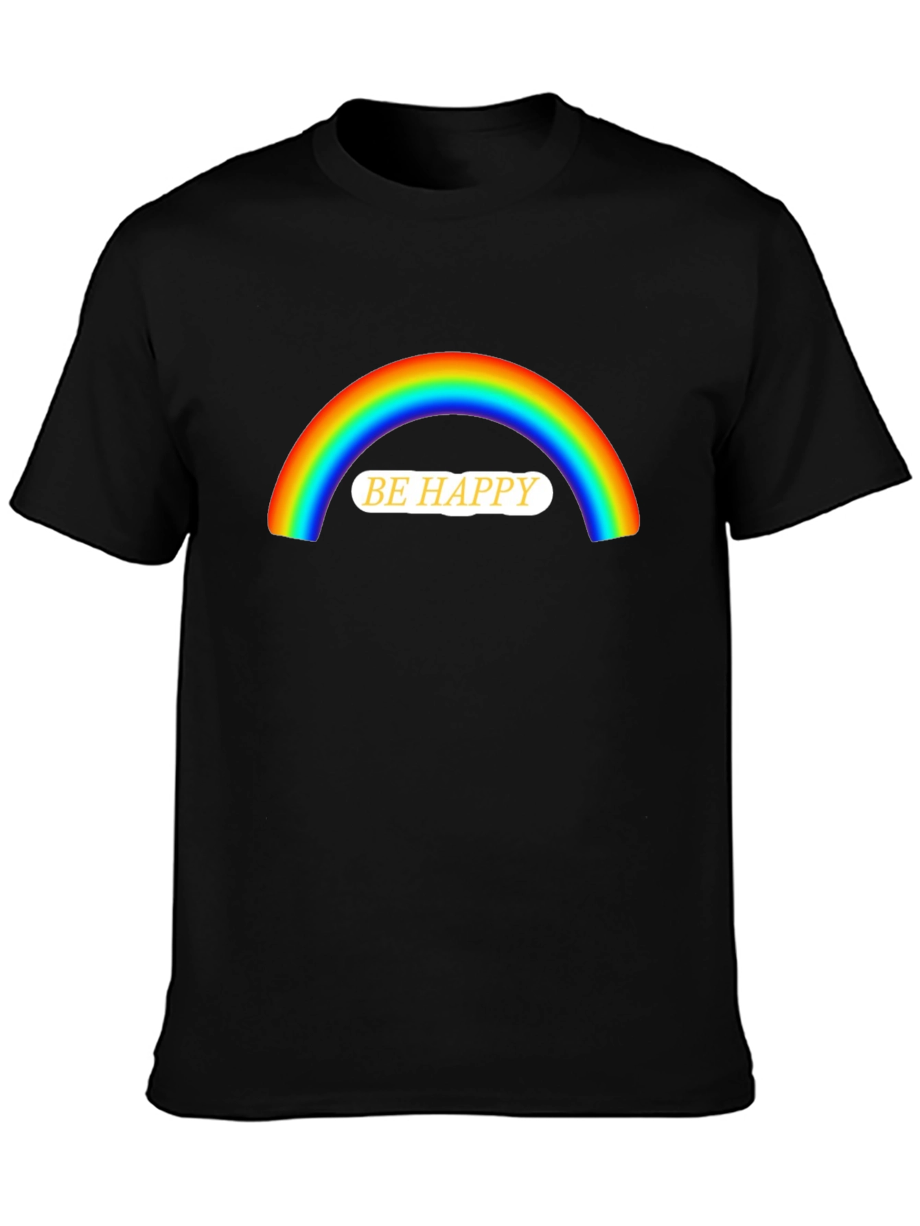 Be Happy Rainbow Graphic T-Shirt