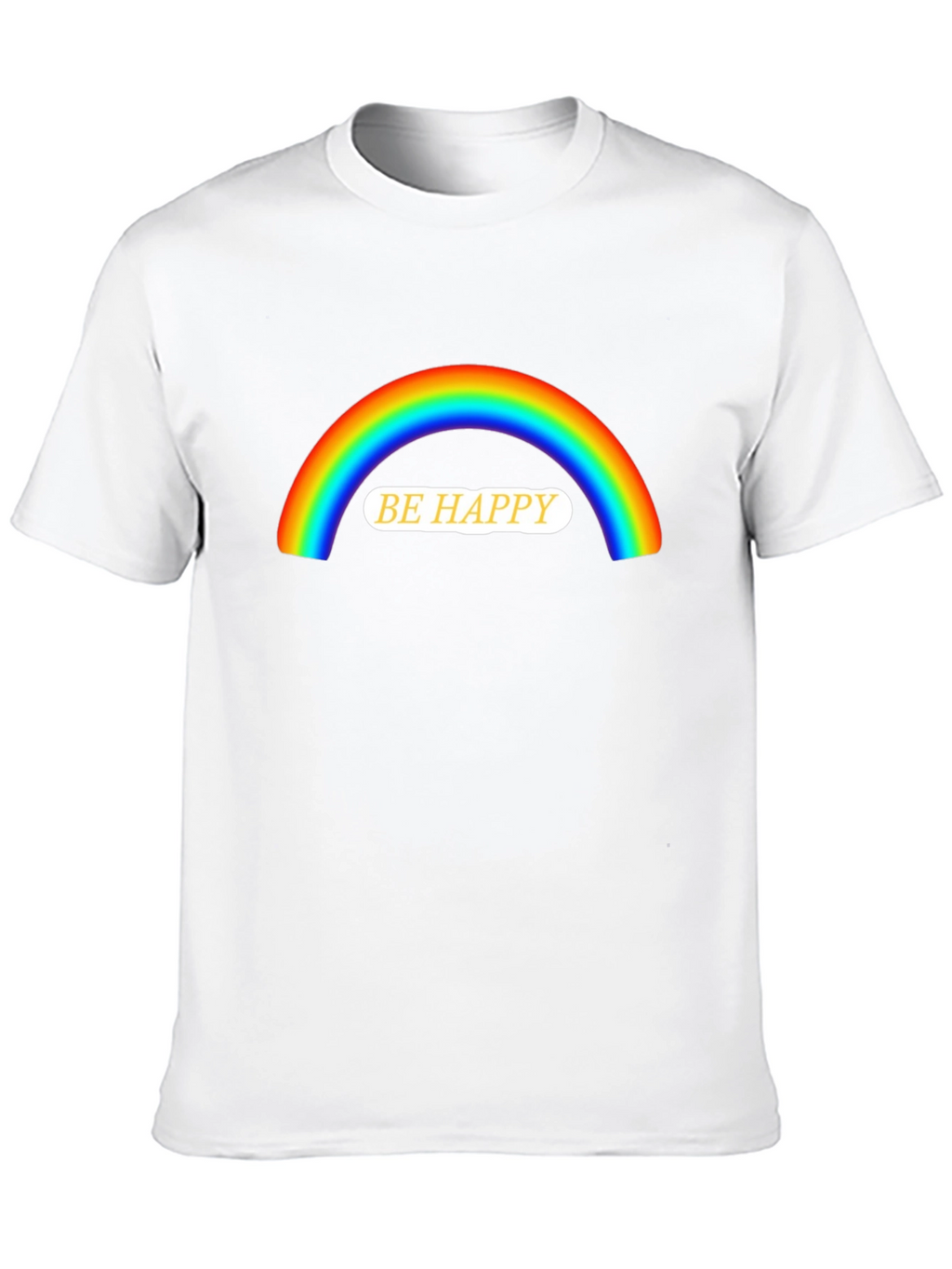 Be Happy Rainbow Graphic T-Shirt